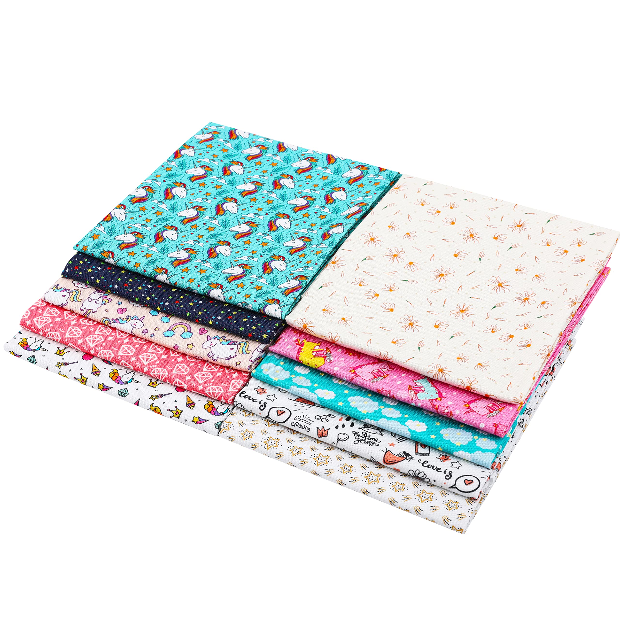 Craftido 10pcs 18”x21”(46x53cm) Fat Quarters Fabric Bundles, Medium Weight 145g, 100% Cotton Fabric for Quilting Sewing - Image 3