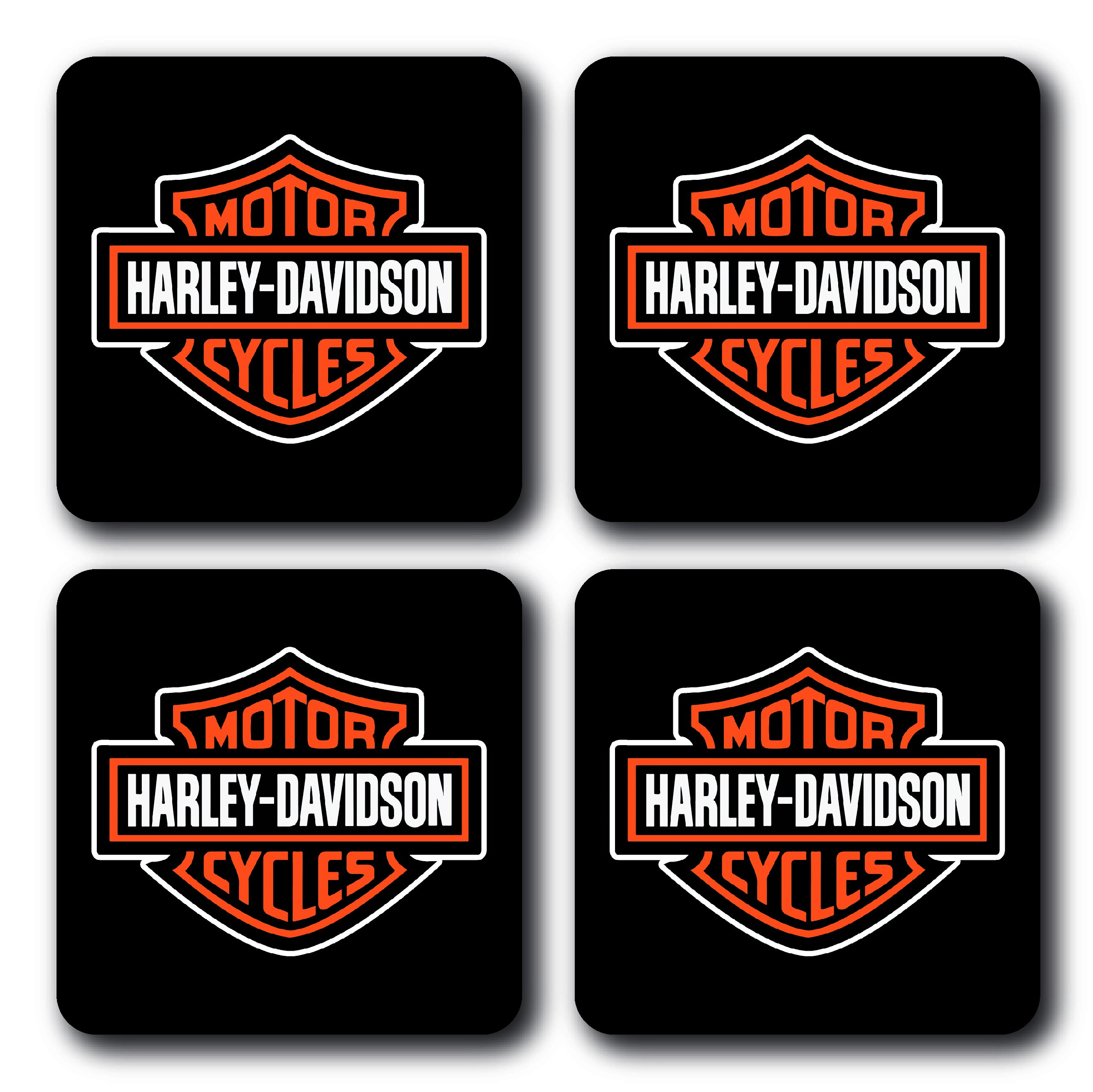 Harley Davidson Inspired Coasters 4 Piece Coaster Set 1