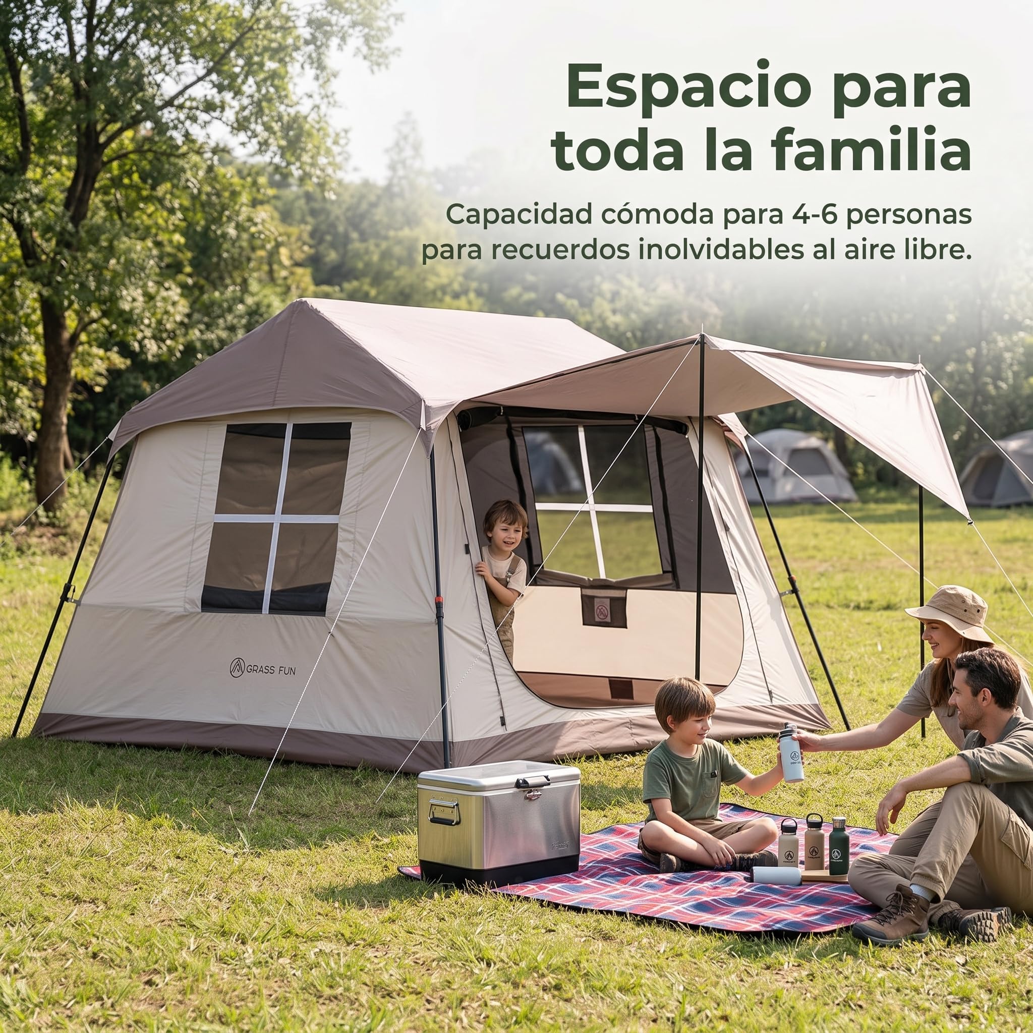 Camping Zelt für 4-6 Personen – Wasserdichtes Familienzelt für Jahreszeiten