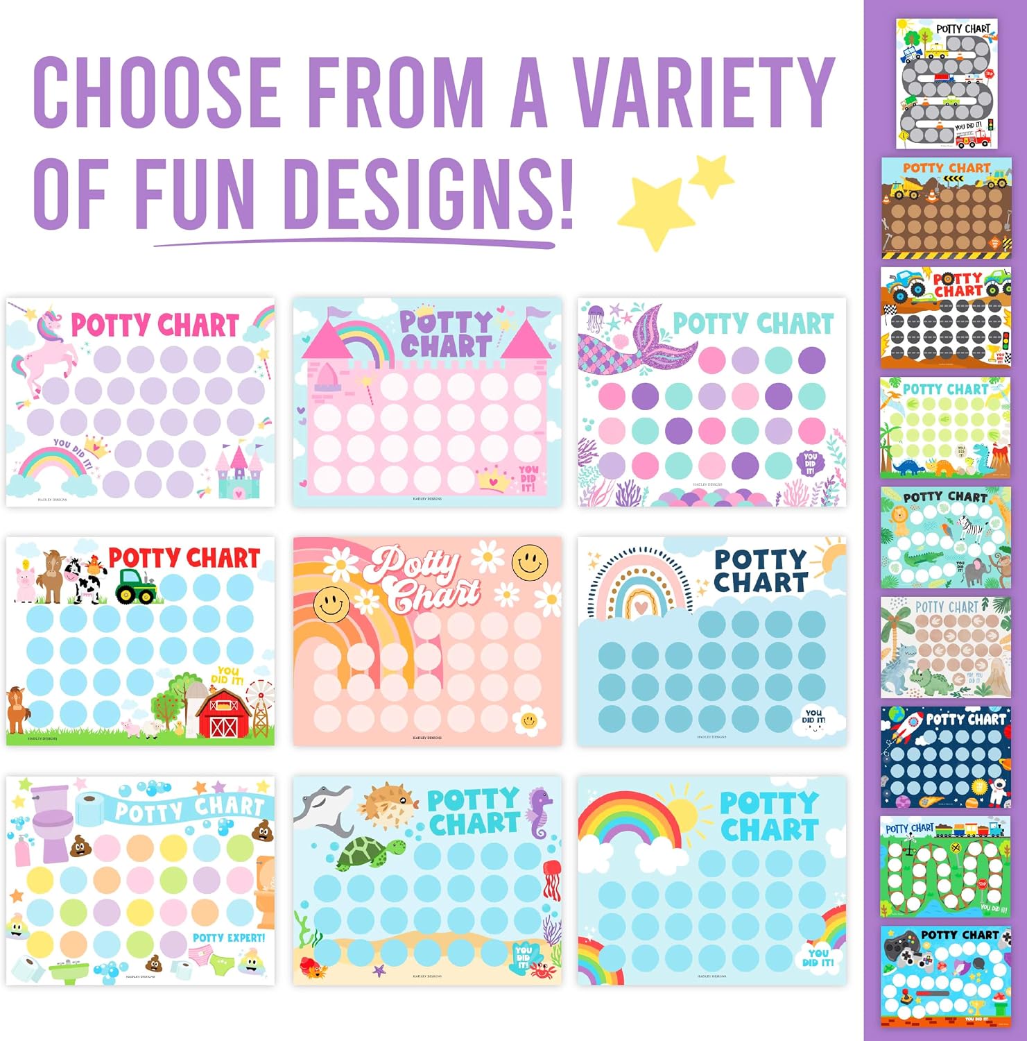 10 Potty Training Chart for Toddler Girls Sticker Reward Chart for Kids image 2