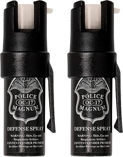 Police Magnum Mini Pepper Spray Self Defense Safety Tool- Hands Free Belt Clip Holder- Small Discreet Canister Case- Made in The USA- 2 Pack 12oz disponible en Yaxa Peru