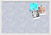 Vista 43 de PinPix ArtToFrames - Tablero de anuncios de corcho personalizado de 18 x 12 pulgadas. Este tablero de anuncios de círculos aguamarina tiene un Blanco