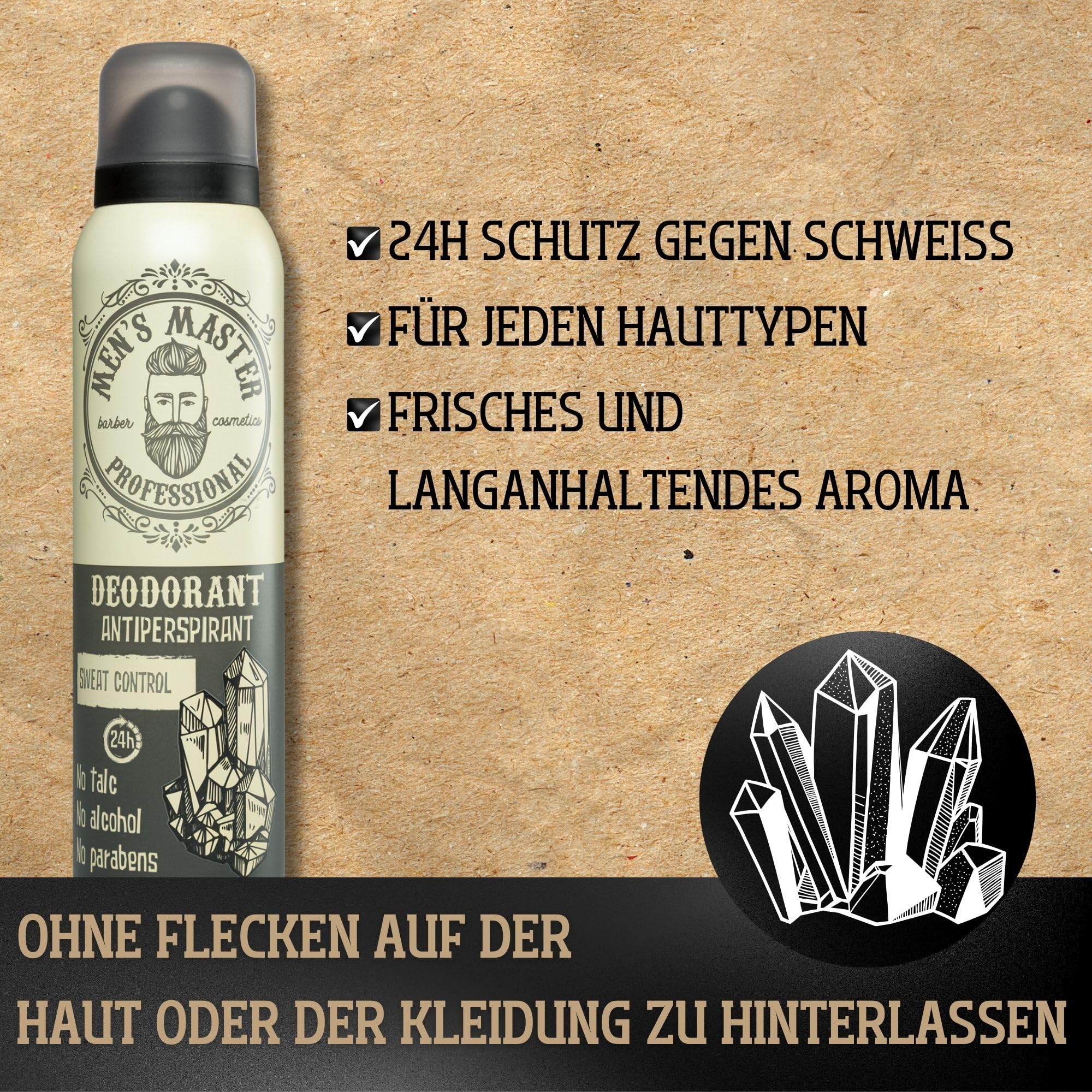 Men's Master 3-teiliges Every Day Set: Antitranspirant Deodorant 24h, Verjüngende Anti-aging Creme, Shampoo, Gesichtspflege - Geschenkset für Ihn
