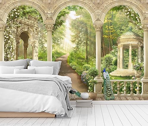 Miniatura 3 de Murwall Column Wallpaper Forest Way Wall Mural Byzantine Columns Wall Print Living Room Hallway