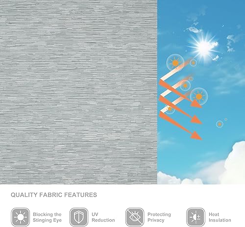 Miniatura 3 de Boolegon Persianas enrollables con filtro de luz para ventanas, persianas enrollables sin cordón con cenefa de casete, tela con aislamiento térmico