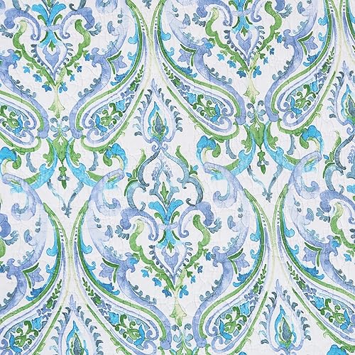 Miniatura 7 de C&F Home Juliet - Mantel individual rectangular acolchado reversible azul verde blanco patrón de cachemira brillante colorido reversible a azul y