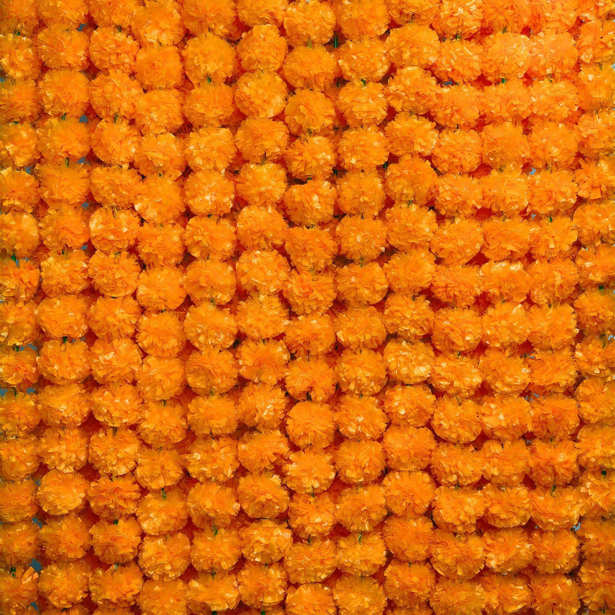 5Pcs Marigold Garland for Decoration,5 Feet Artificial Marigold Flowers