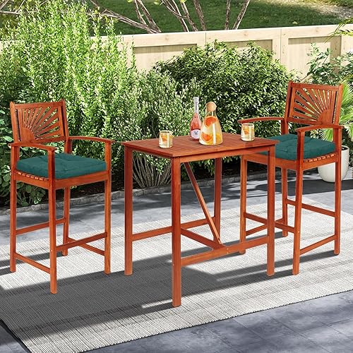 Miniatura 3 de Tangkula Cojines para sillas de comedor, paquete de 4, almohadillas para sillas en forma de U de 17.5 x 17 pulgadas con funda de poliéster, respaldo