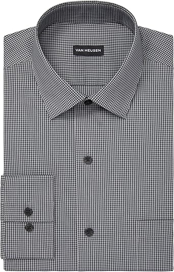 قميص Van Heusen الرجالي بقصّة Slim Fit وياقة مرنة خالية من التجاعيد ونقشة مربعات