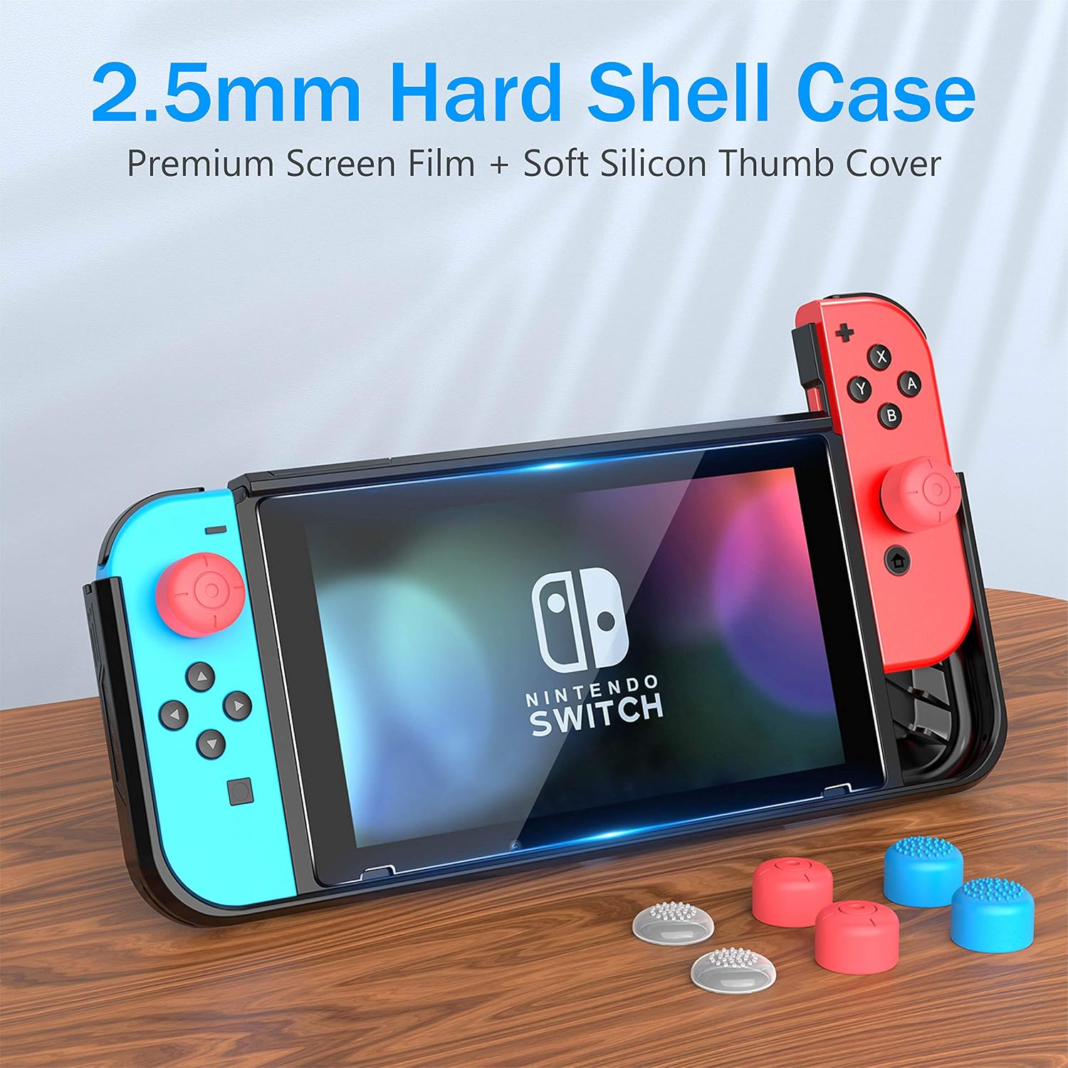 HEYSTOP Case Compatible with Nintendo Switch Case Screen Protector,TPU Protective Heavy Duty Cover Case for Nintendo Switch with Shock Absorption and Anti-Scratch