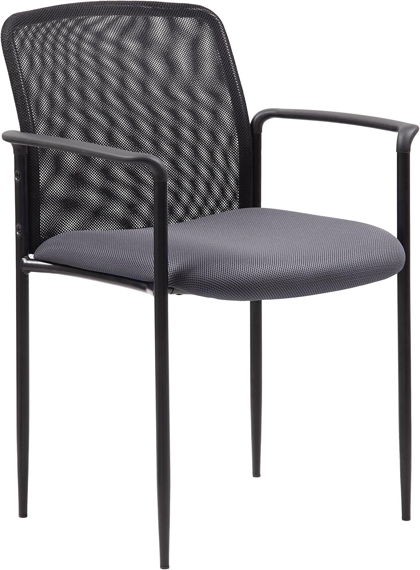 Boss Office Products Stackable Mesh Guest Chair in Grey (B6909-GY)