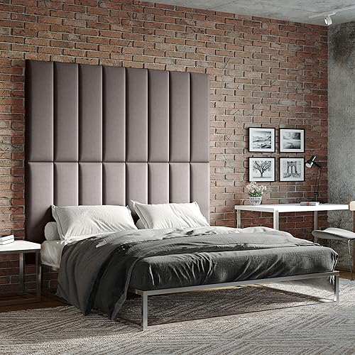 Jaxx Panelist - Cabecero acolchado moderno, juego de 4 paneles para montar en la pared (cada uno de 11.25 x 38 pulgadas), tamaño King,