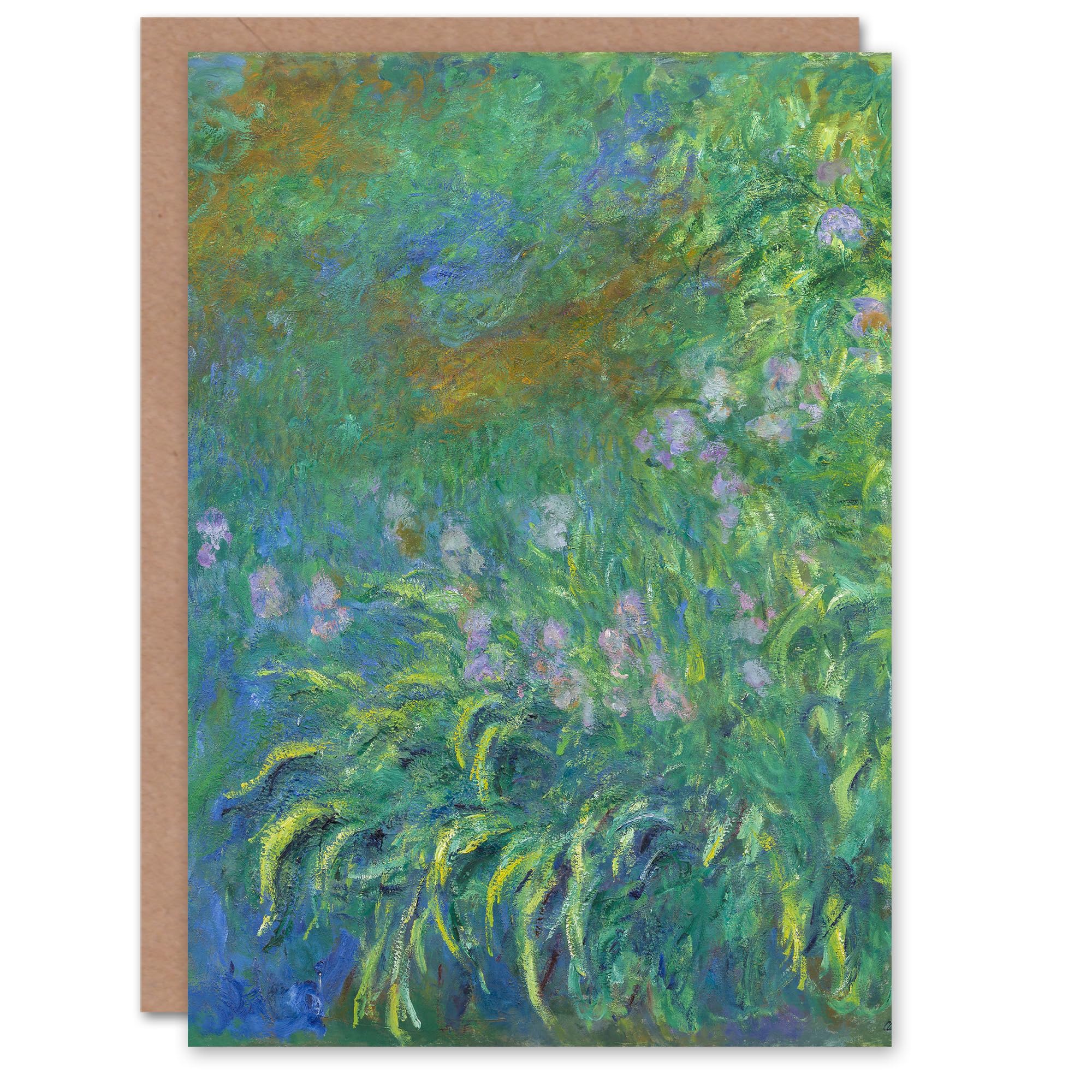 Artery8 Claude Monet Art Card Irises Spring Garden Flowers