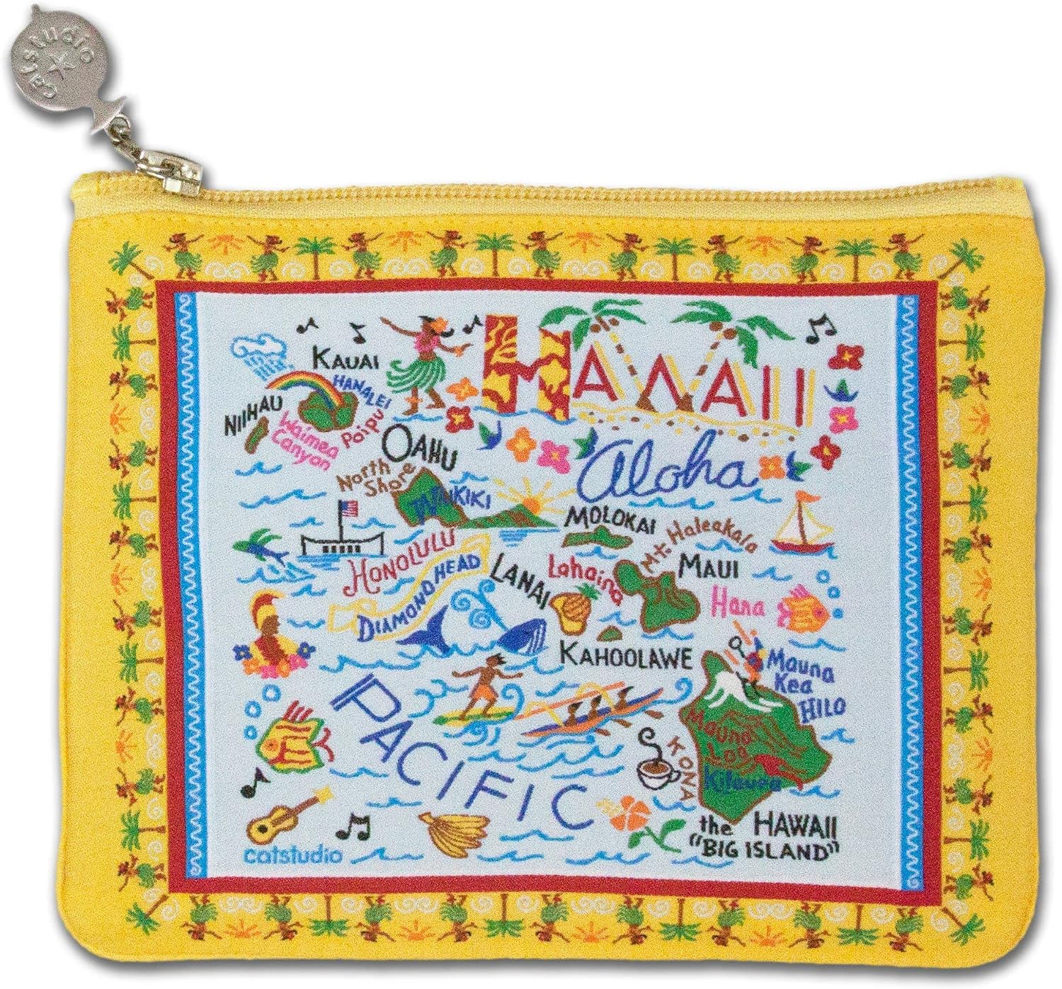 catstudio Natural Hawaii Zipper Pouch Purse | Holds Your Phone, Coins, Makeup, Dog Treats, & Tech Tools