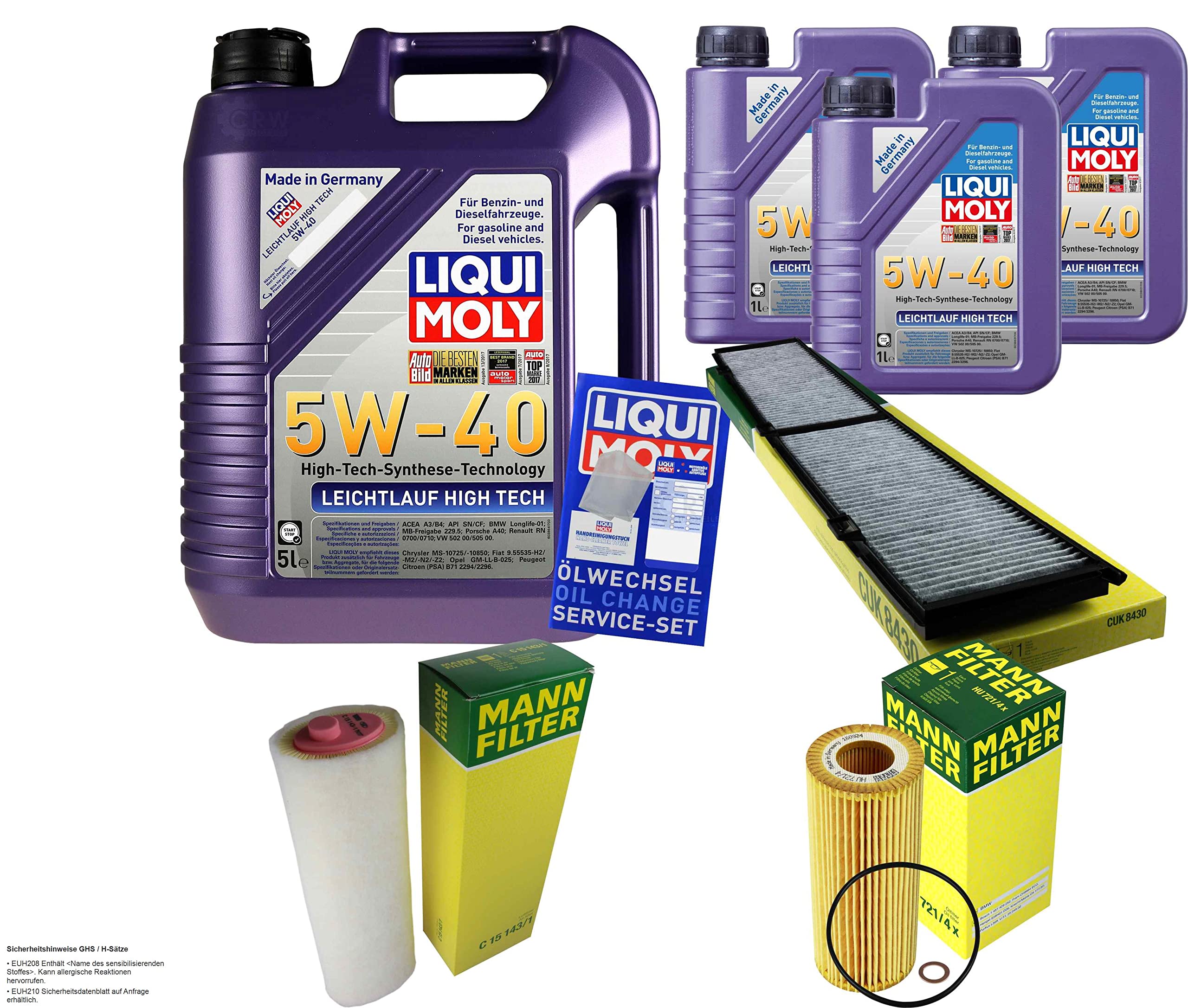 Pacchetto di ispezione 8 L LM LL High Tech 5W-40 + Pacchetto filtri Uomo 3 pezzi