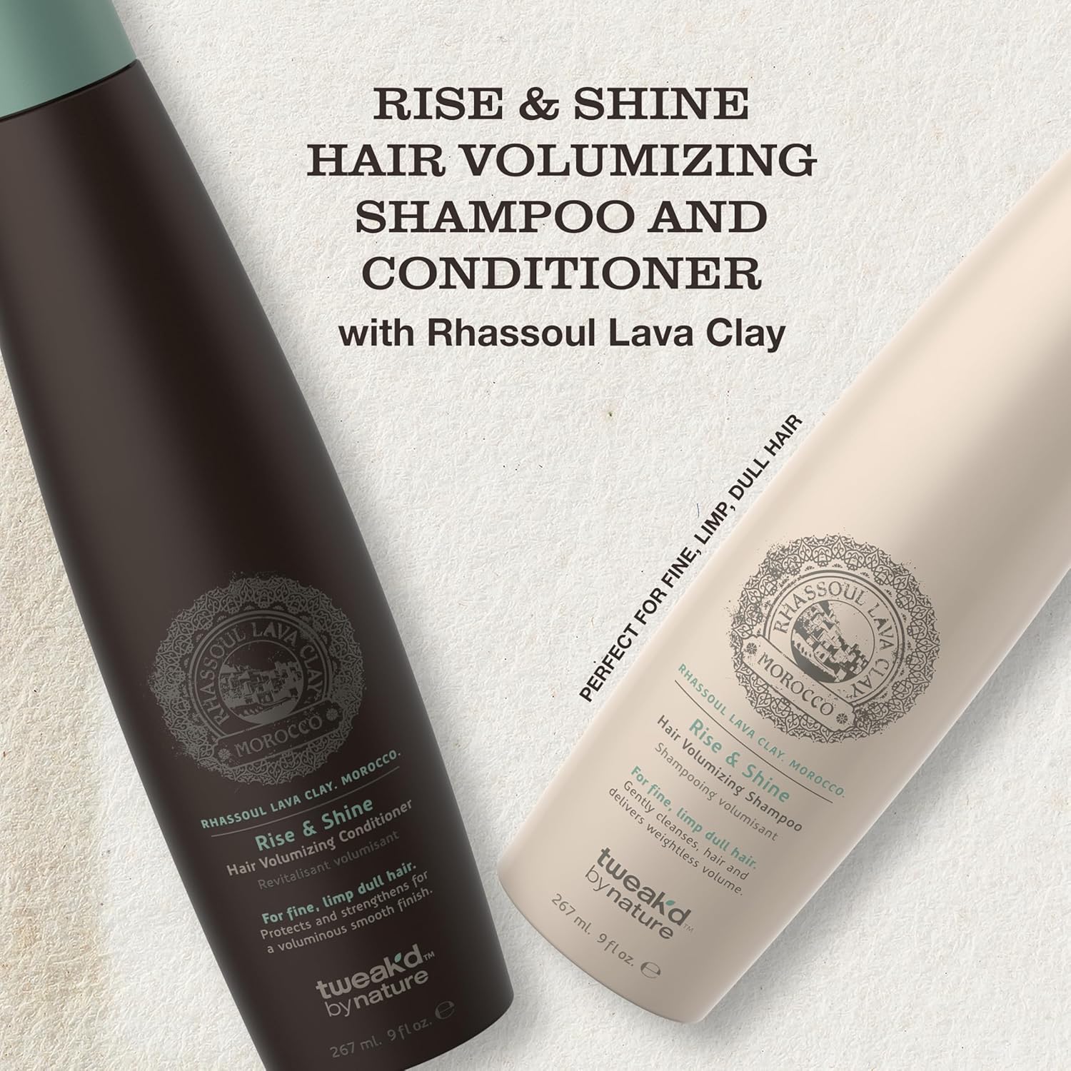 Tweak’d by Nature - Rise & Shine Hair Volumizing and Thickening Shampoo and Conditioner Set for Fine Hair, Paraben and Sulfate Free Shampoo and Conditioner for Oily Hair, Hydrating (2 x 9 ounces) - Image 2