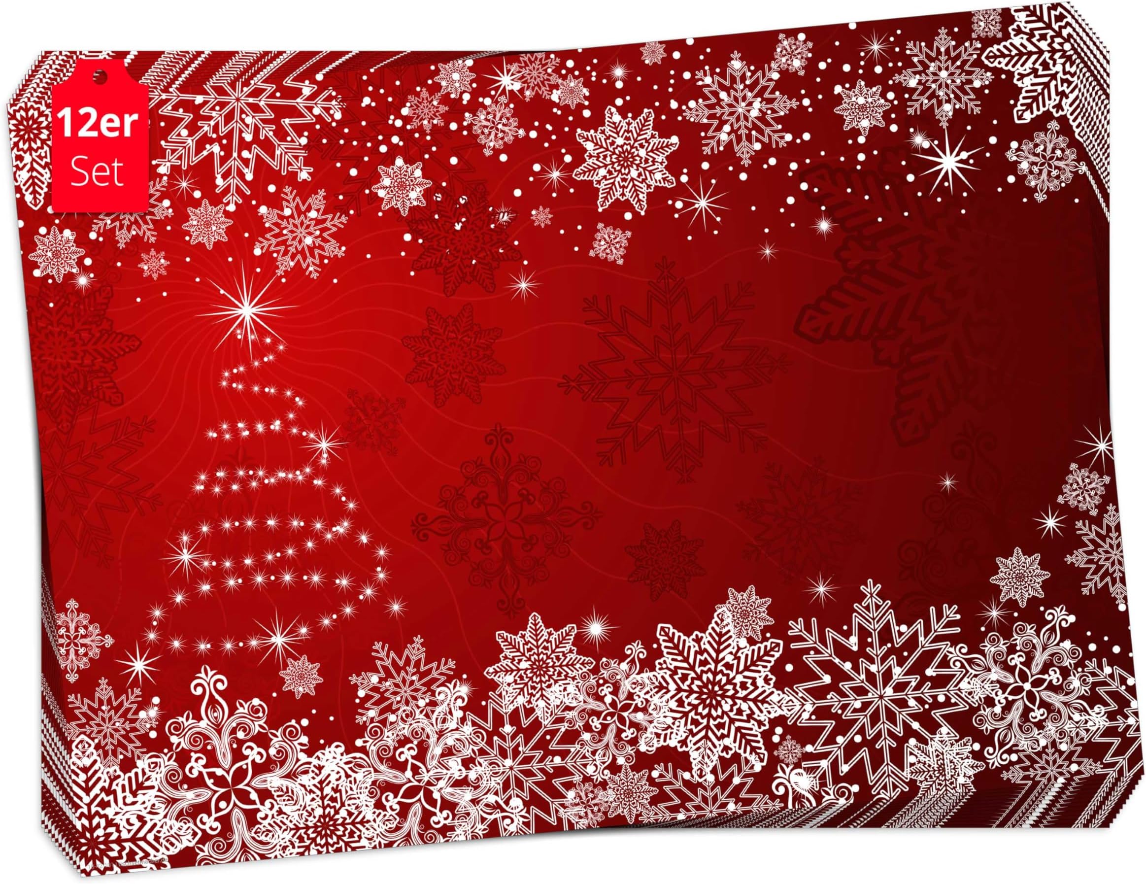 Set 4 Tovagliette Americane Rettangolari In Lino Per Natale, 45x30 Cm, Motivi Invernali Con Alberi, Alci E Schiaccianoci, Lavabili E Antimacchia, Decorazione Da Tavola Festiva