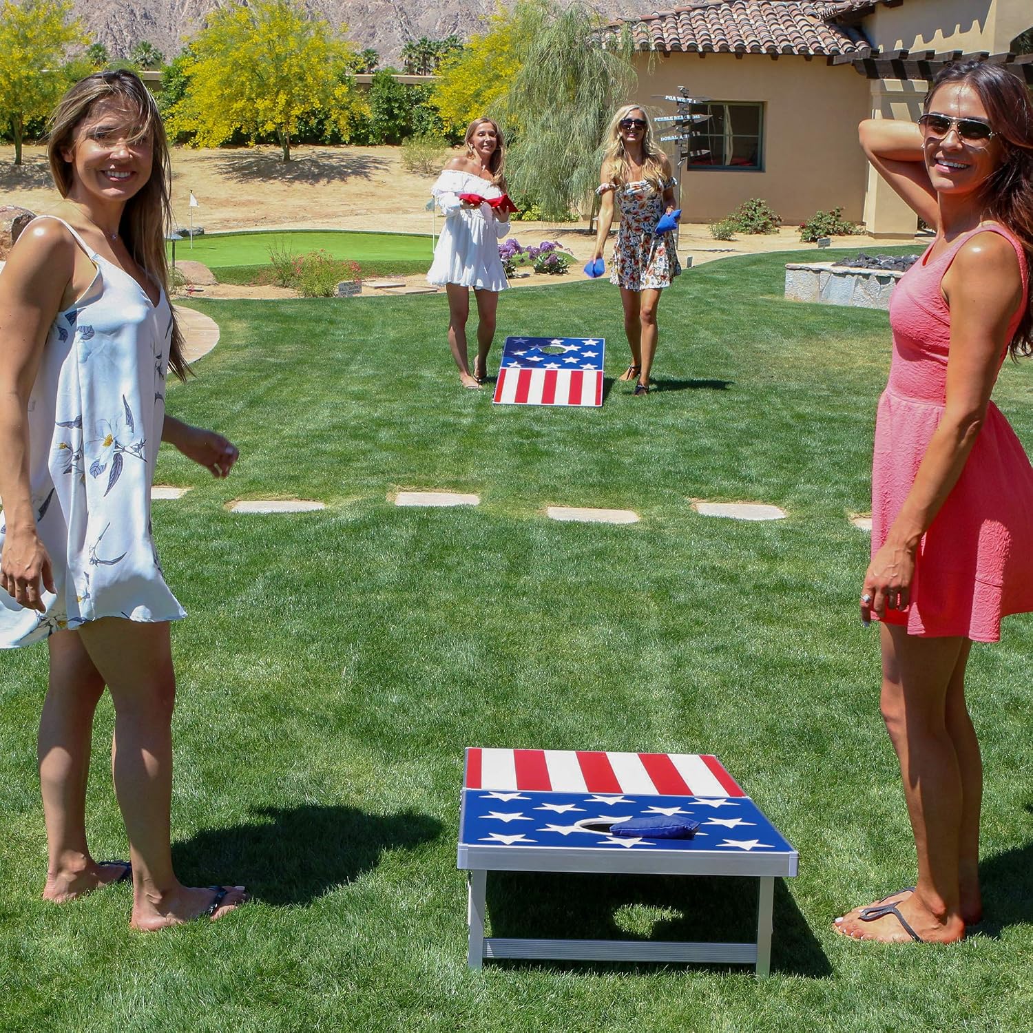 GoSports 4 x 2 ft Ultra Portable Cornhole Board Set - Choose LED Lights or Standard - Regulation Size Corn Hole Games for Adults, Perfect for Tailgating and Camping - Includes 8 Bean Bags & Rules