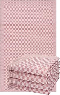 Betz Meinor - Juego de 5 paños de cocina (50 x 100 cm, algodón, extremadamente resistentes y absorbentes, aptos para secadora, calidad gastronómica, paños de cocina, color rojo
