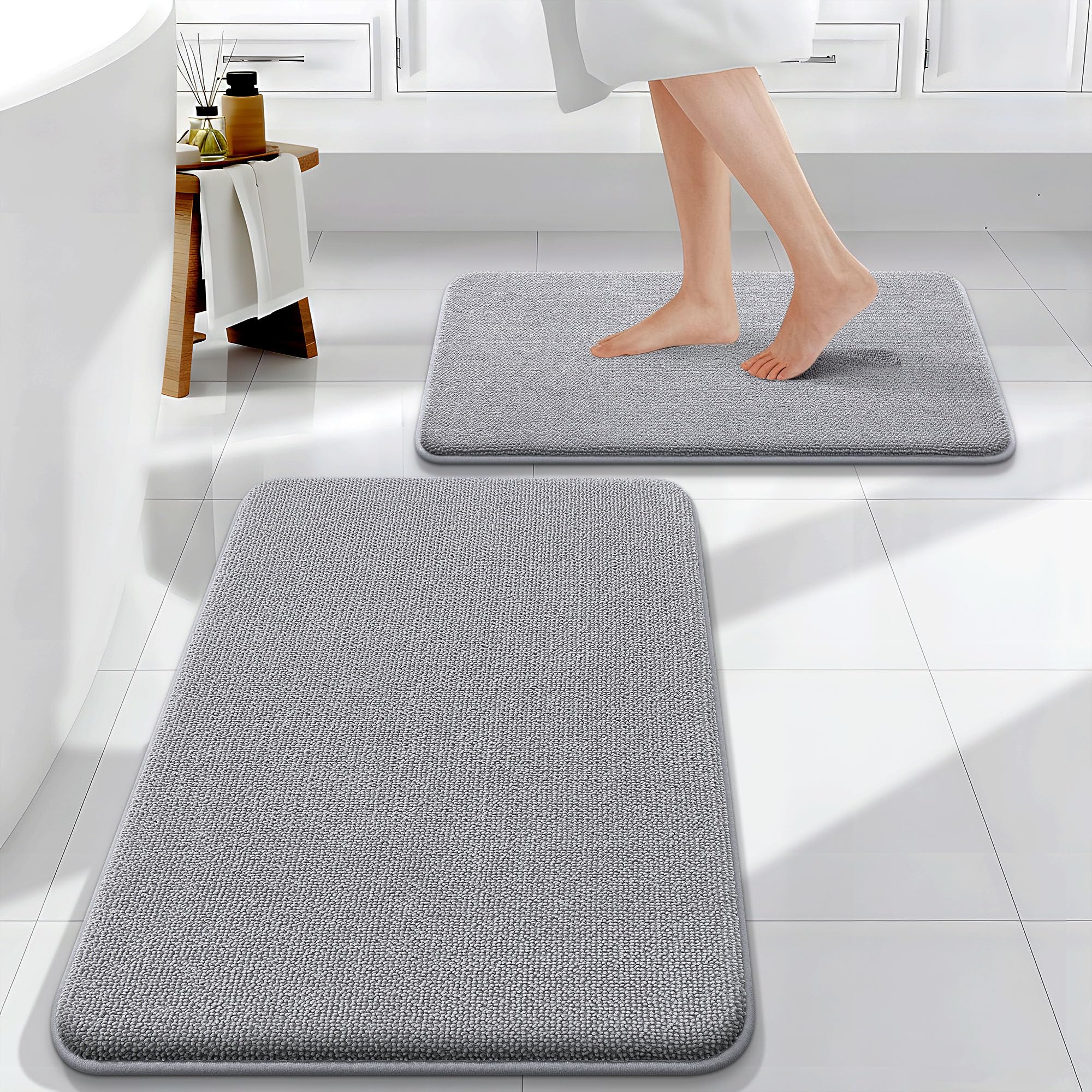 OLANLY Bathroom Rugs Sets 2 Piece