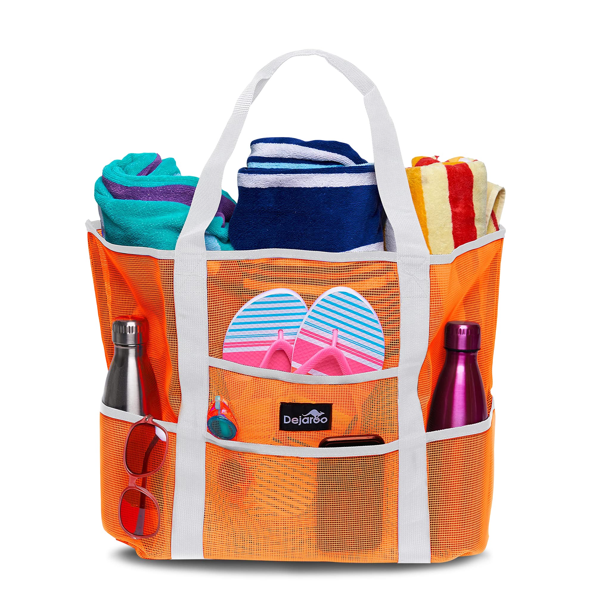 Dejaroo Mesh Sand Free Bag - Strong Lightweight Bag For Beach & Vacation Essentials. Tons of Storage!