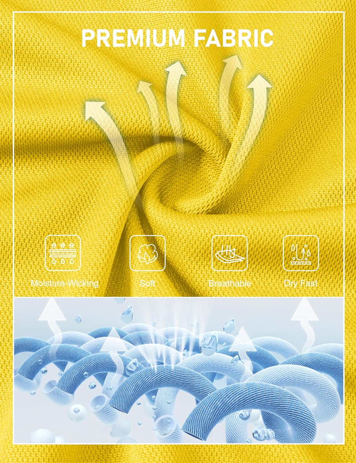 MAGCOMSEN Men's Polo Shirts Short Sleeve Golf Quick Dry Collared Moisture Wicking Athletic Performance Polos - Image 3