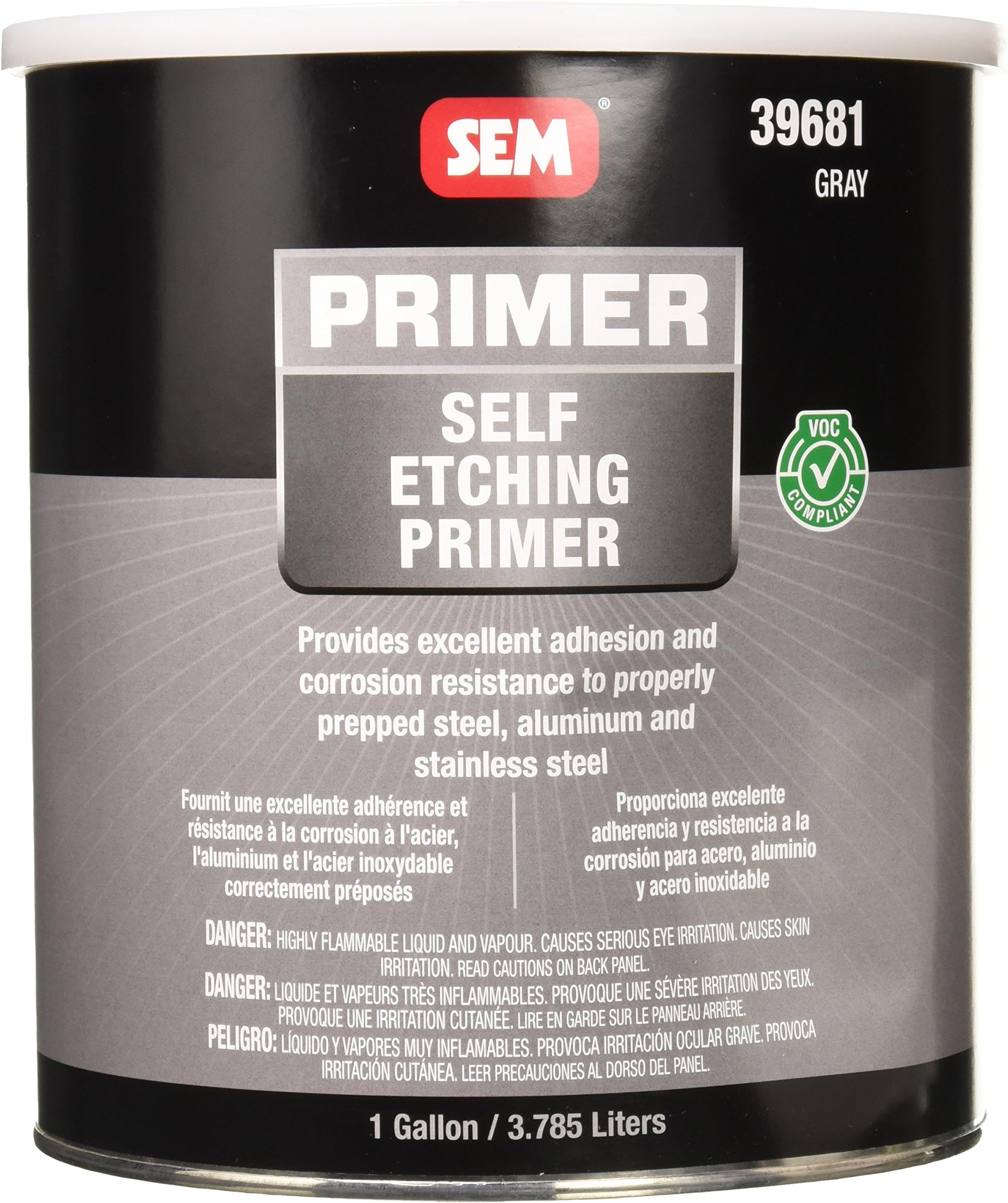SEM 39681 VOC Grey Self Etching Primer 1 Gallon Automotive
