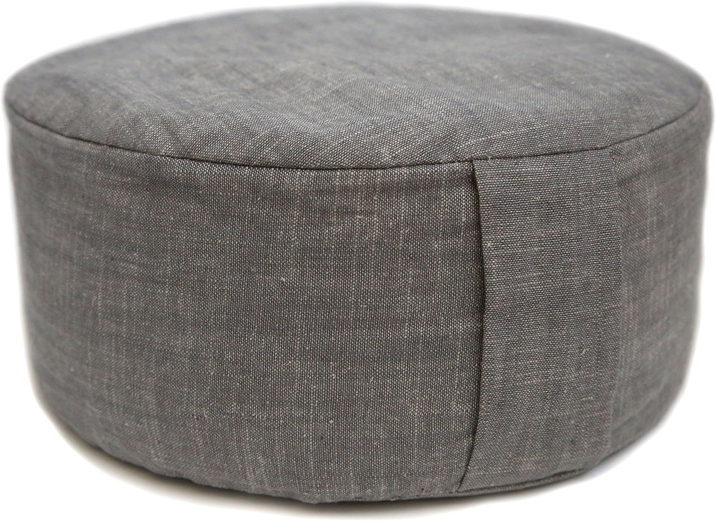 UNLABELED Meditation Yoga Pillow Cushion Buckwheat Filled Linen and Cotton (Heather Grey)