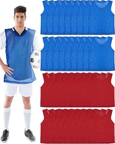 Pasimy 36 Pcs Adult Pinnies Scrimmage Vests Youth Pinnies Lightweight Pinnies for Sports Soccer Basketball Jersey Practice