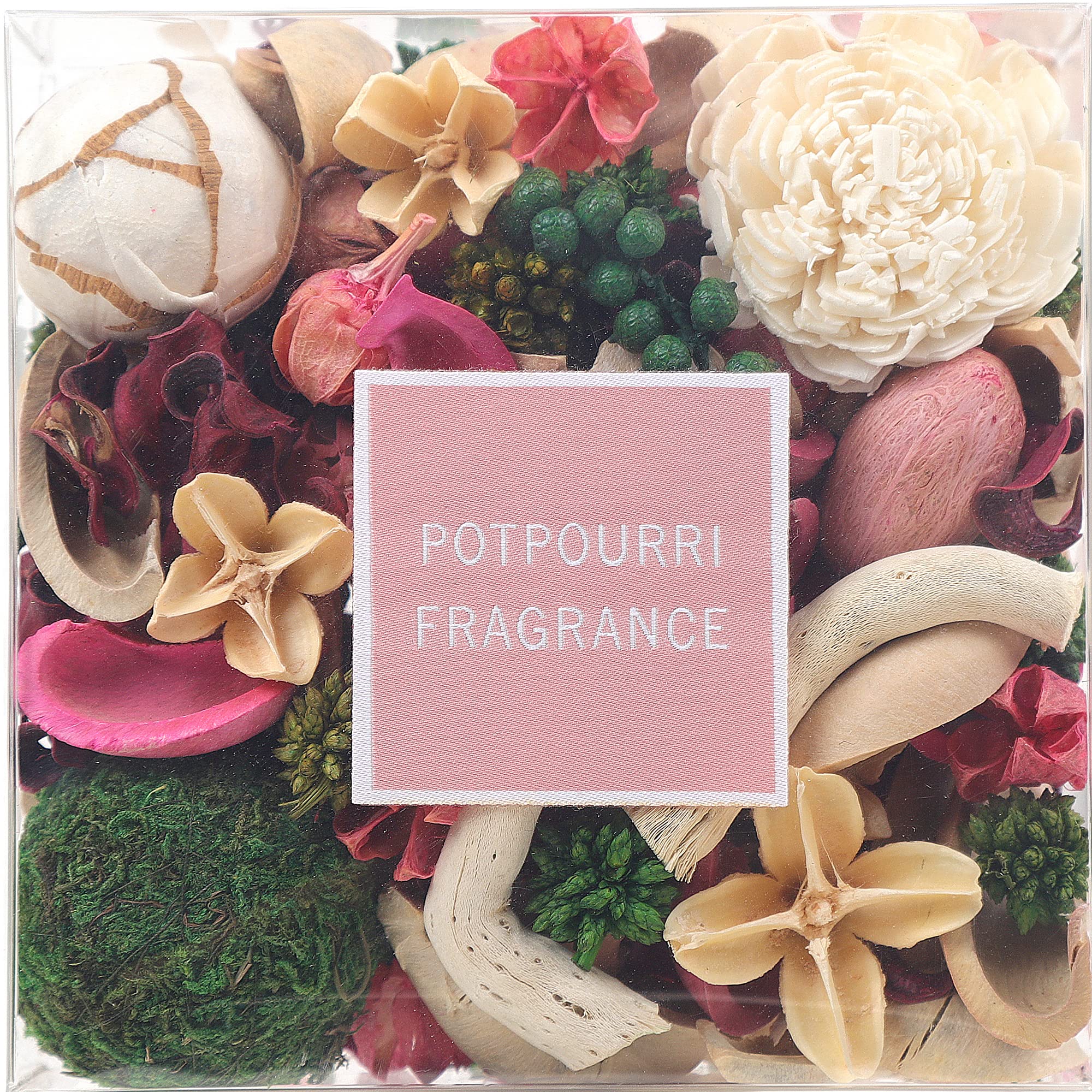 Qingbei Rina Pink Pot Pourri,Rose Scented Pot Pourri Dried Flowers, Spring Decorative Bowl Vase Filler(400G)