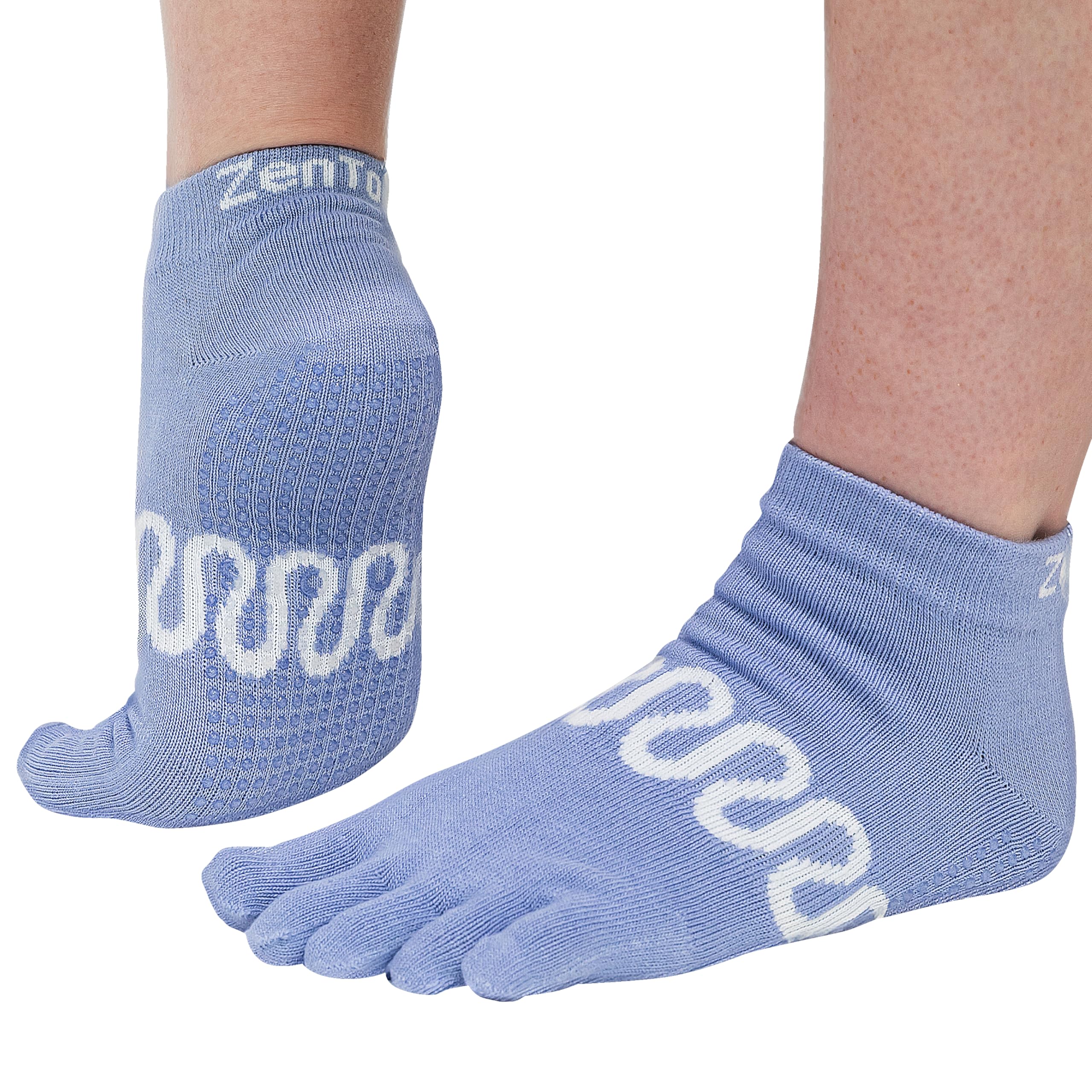 ZenToes Pilates Socks for Women, Non-Slip Yoga Cotton Sock, Toe Socks for Reduced Rubbing and Blister Prevention