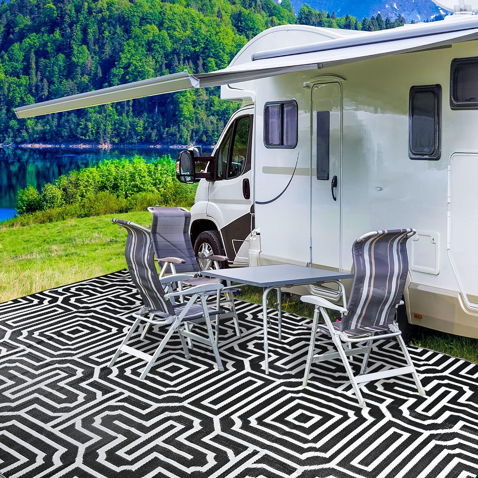 Plastic Straw Rug, Patio Rug Outdoor,RV Rug ,Reversible