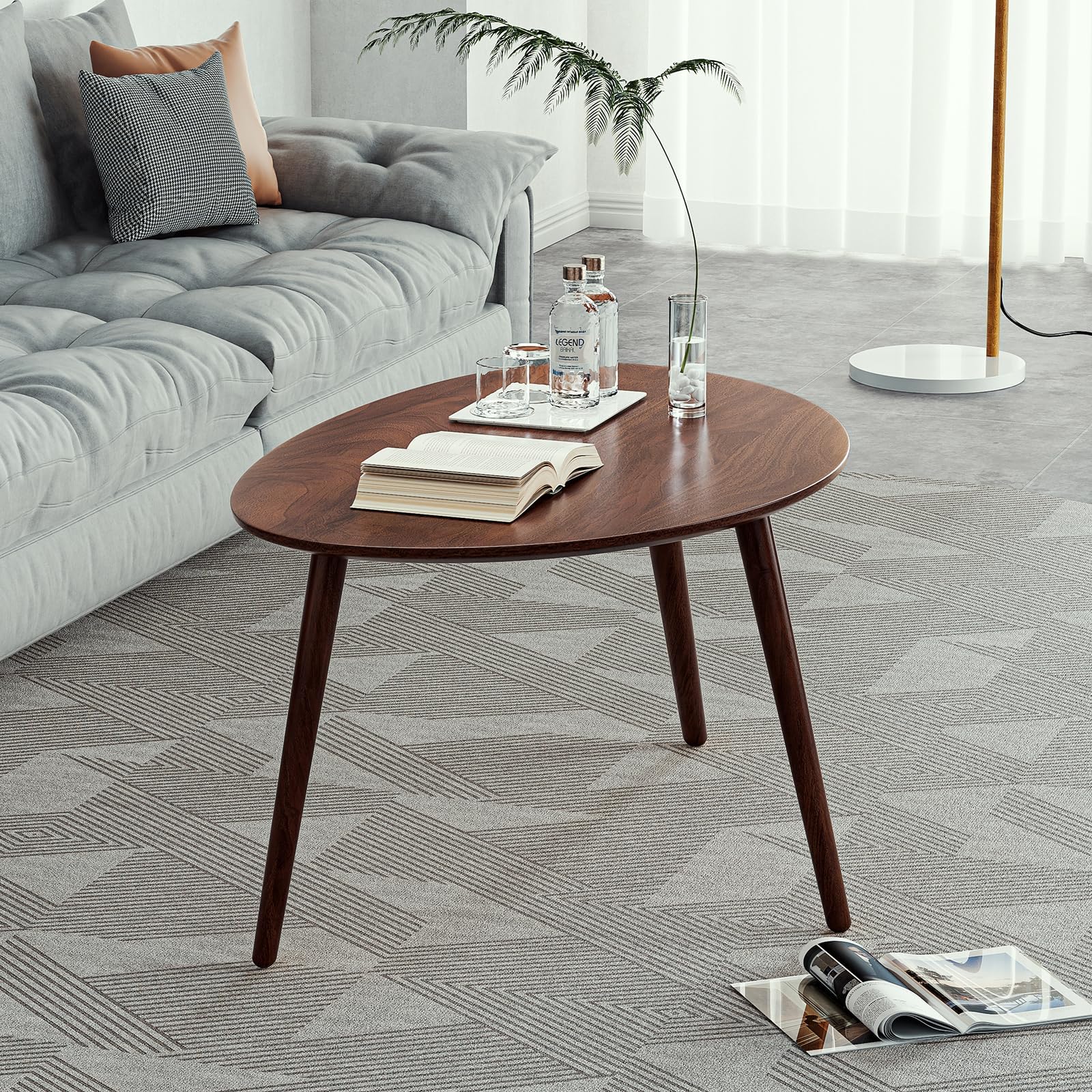 Best Small Oval Coffee Tables for 2026 2 Wayshome Small Oval Coffee Table, 100% Solid Wood Coffee Tables Mid Century Mode — product photo