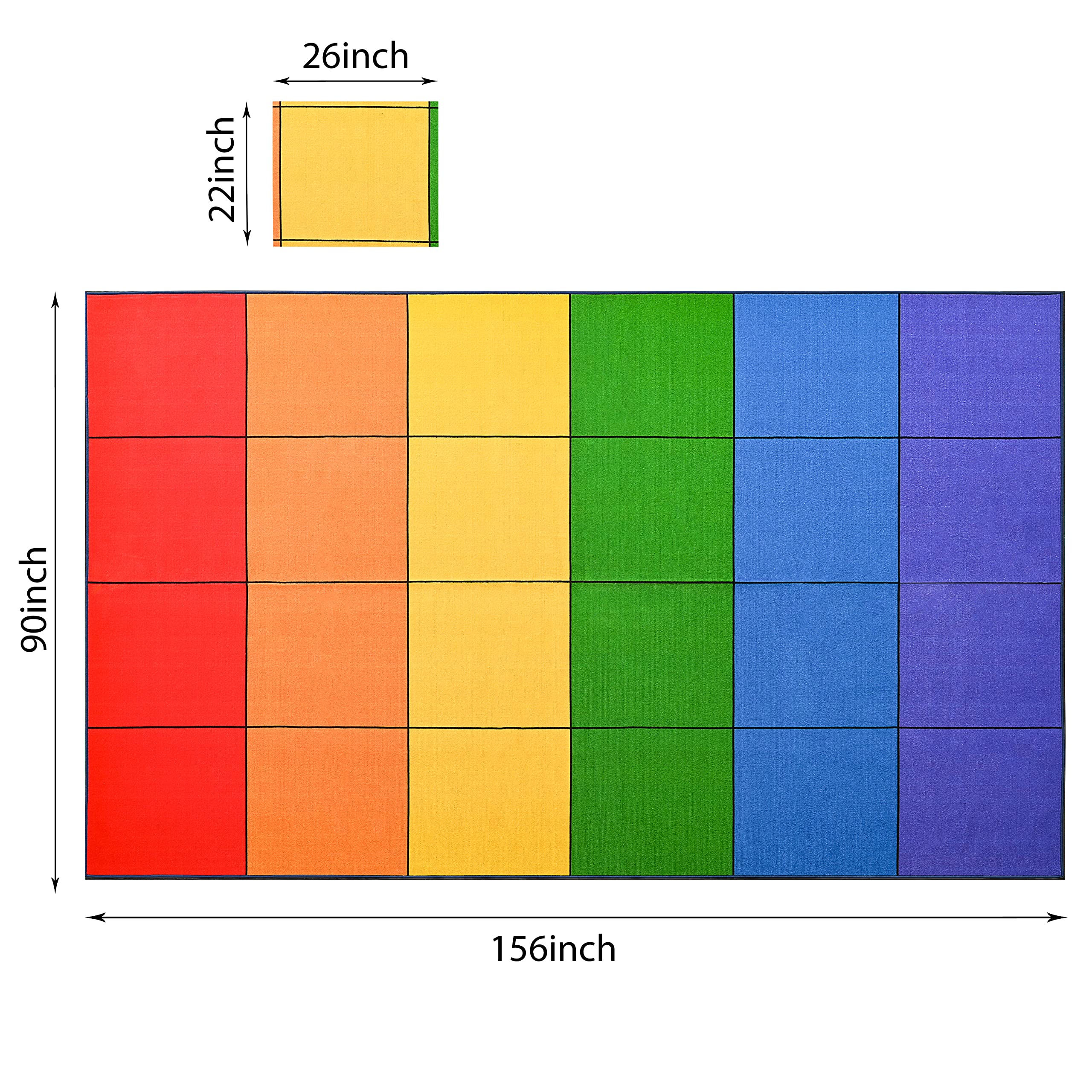 Booooom Jackson Carpets Kid Rug Children's Classroom Seating Rug for