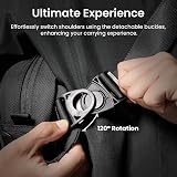 tomtoc Sling Bag 5.5L - Sac à Bandoulière Urbain Étanche pour Homme, Compatible avec ROG Xbox Ally/Switch 2/Steam Deck/DJI Osmo Pocket 3/Action 4/iPad Mini/, Sacoche bandoulière de Voyage (Noir) - 5