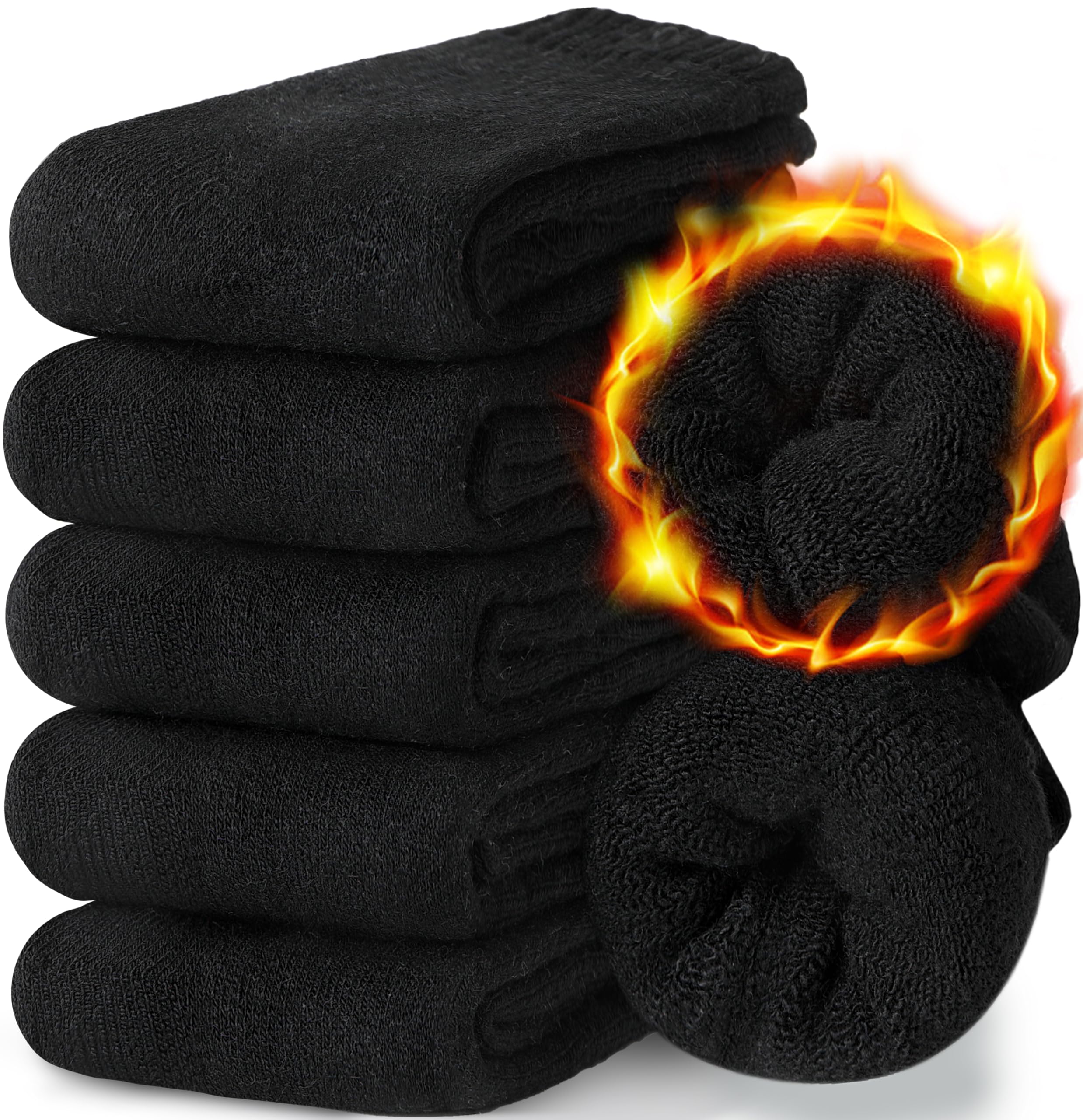 EBMORE Damen Merino Wollsocken Warme Dicke Thermosocken Wolle Socken Wandersocken Wintersocken für Damen 5 Paar