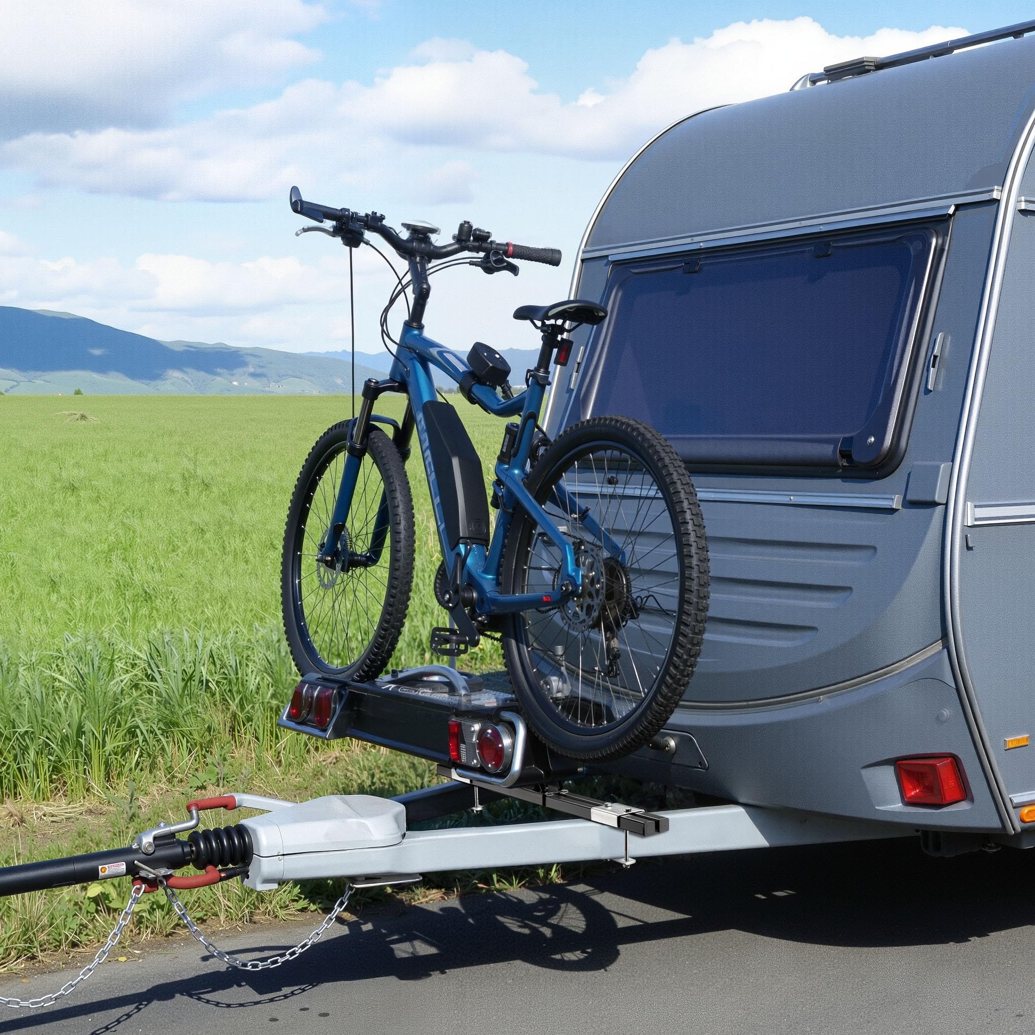 Wiltec Soporte portabicicletas de hasta 80 kg en Acero, Adaptador para Montaje de Porta Bicicletas en Bola de Remolque para remolques y caravanas