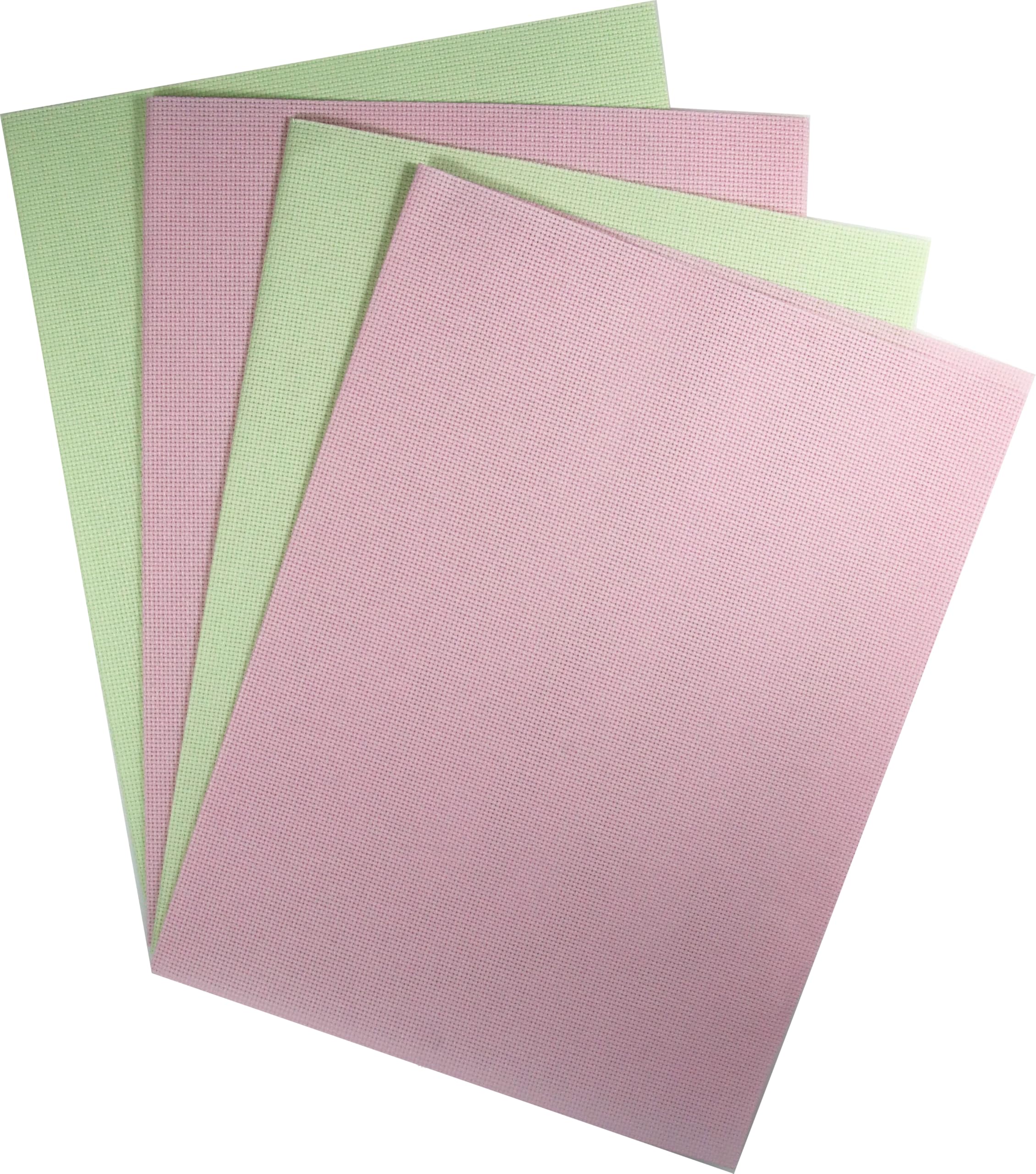 KCS 4/6 pc of 12" x 18" 30cmx45cm 16CT Counted Cotton Aida Cloth Cross Stitch Fabric (Pink+Light Green, 4 pc)