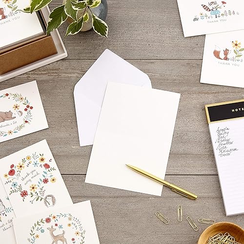 Miniatura 2 de Hallmark Surtido de tarjetas de agradecimiento para baby shower, animales del bosque (48 tarjetas con sobres para bebé niño o niña) ciervos, búhos,