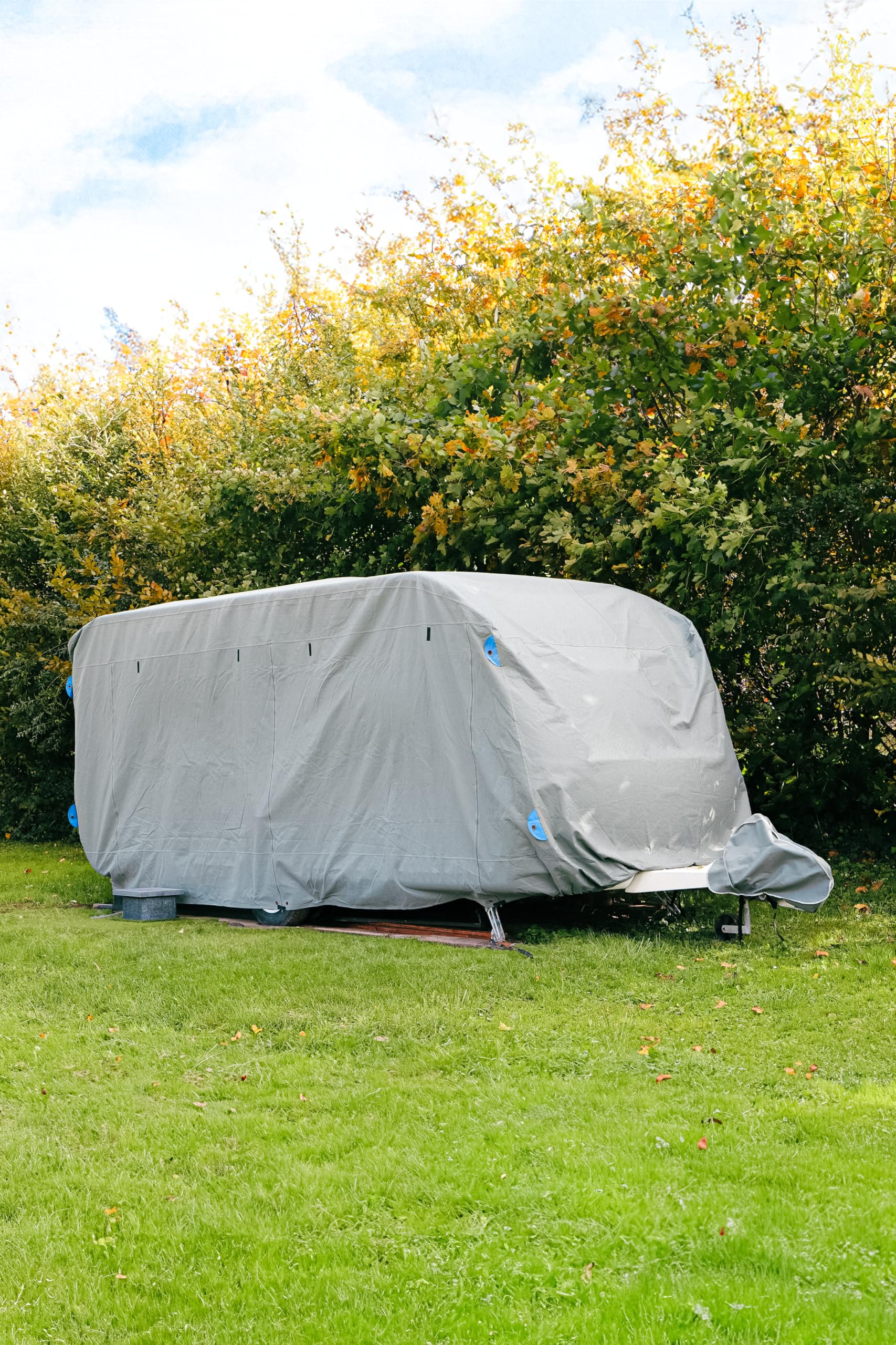 Housse De Protection Pour Caravane - Taille M 550x250x220 Cm, Tissu 165 G/m², Imperméable & Respirant - UV, Pluie, Poussière