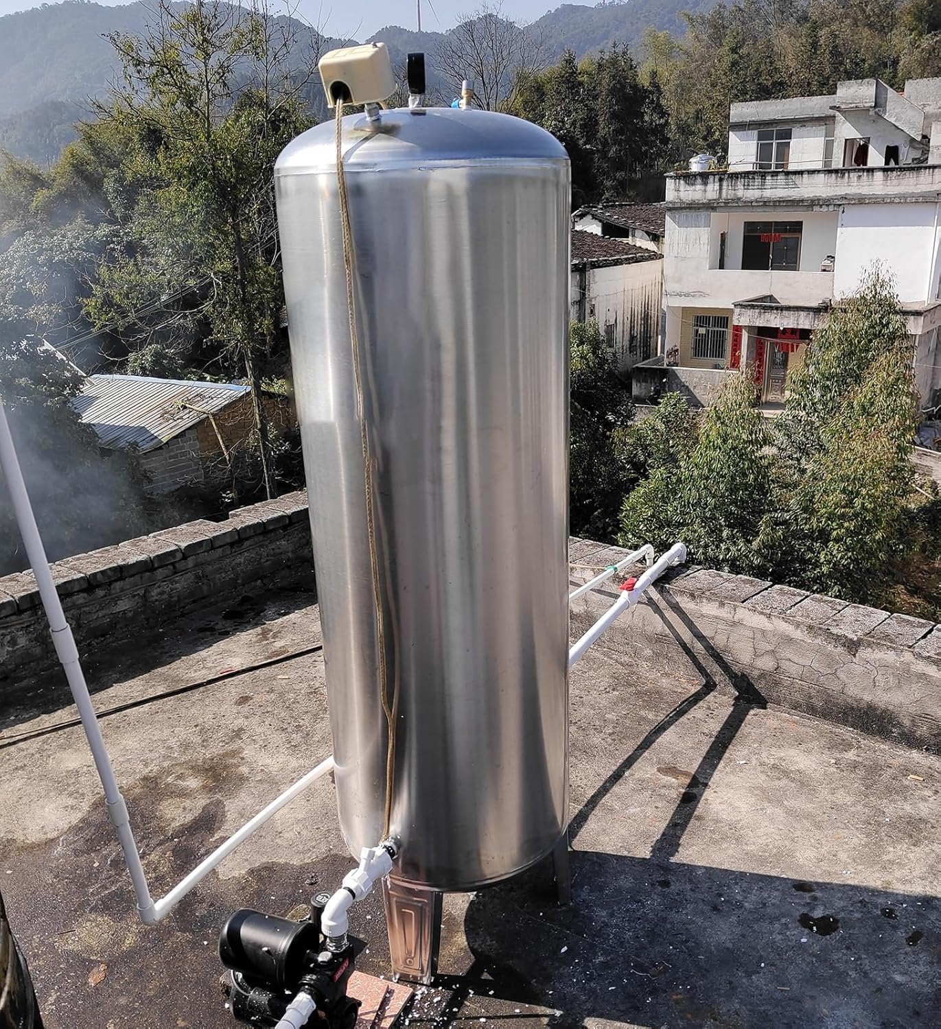 Pressure Tank Water Well Pump 80gal 60gal 50gal 40gal 25gal 15gal, Vertical Water Storage Tanks Pressurized Stainless Steel with Air Release Valve & Mounting Kit, Home/ Rv/ Garden ( Size : 60X40cm/23.