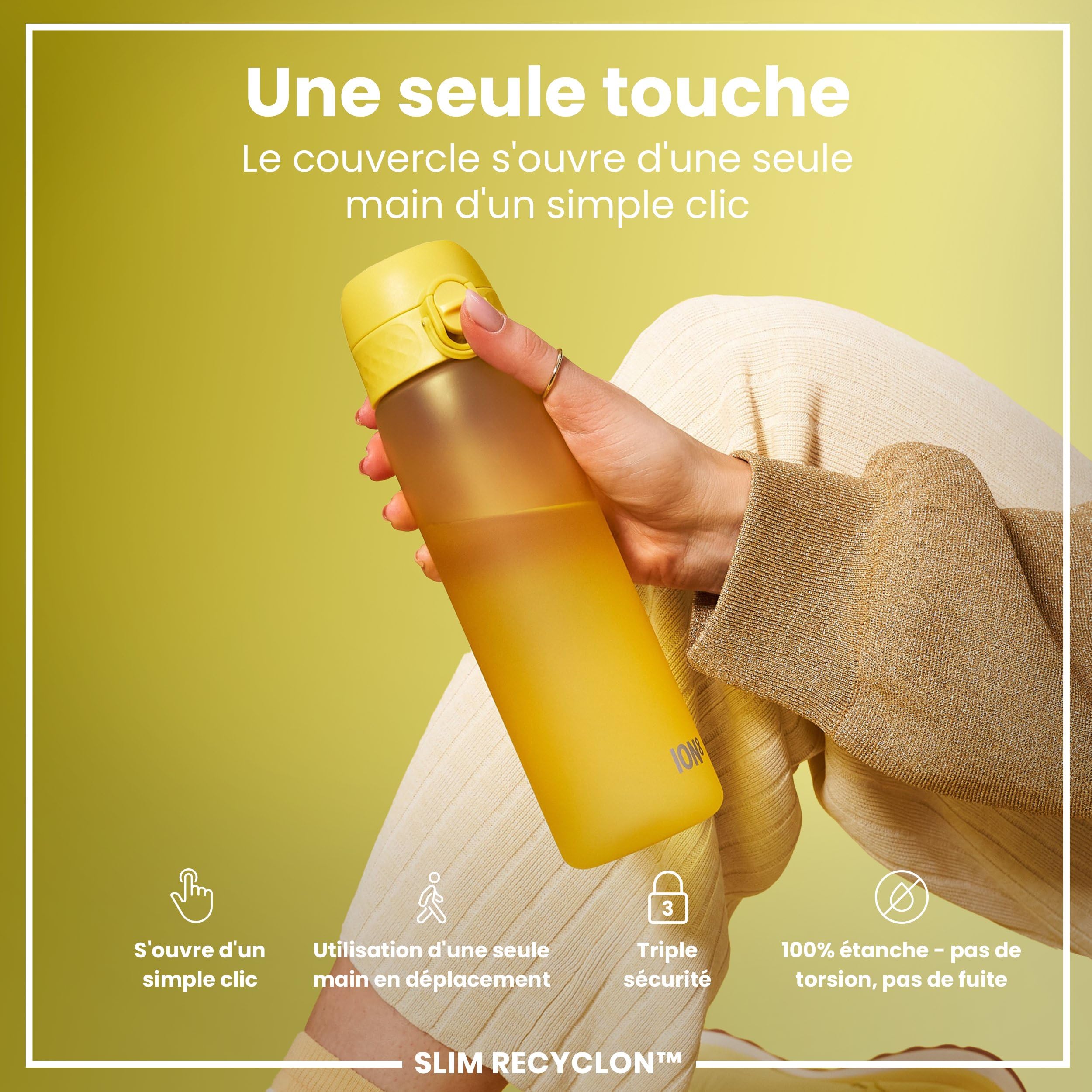 ION8 Gourde, 500ml, Anti-Fuite, Facile à Ouvrir, Verrouillage Sécurisé, Lavable En Lave-vaisselle, Sans BPA, Poignée De Transport, S'adapte Aux Porte-gobelets, Facile à Nettoyer, Chiot