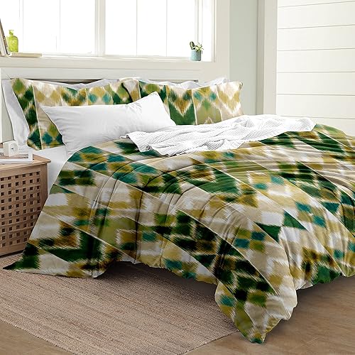 Miniatura 2 de Delara Juego de funda de edredón de algodón orgánico tamaño Queen, juego de ropa de cama de 3 piezas, funda de edredón suave Queen con 2 fundas,