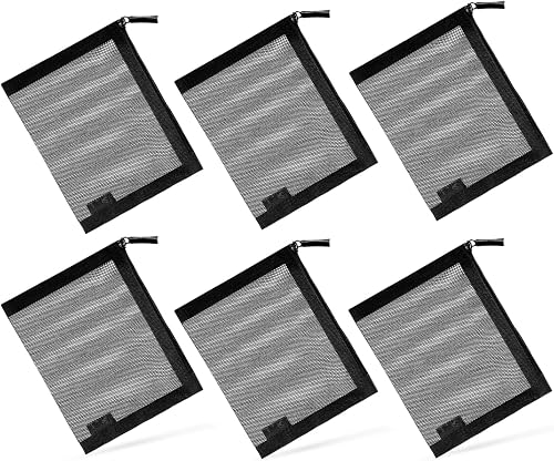 EASYFUN Small Zipper Pouch，6 Pieces Mini Mesh Pouch Coin Purse Portable Cosmetic Case Mesh Storage Bags with Key Kit Small Item Organizer,5 x 4 Inch