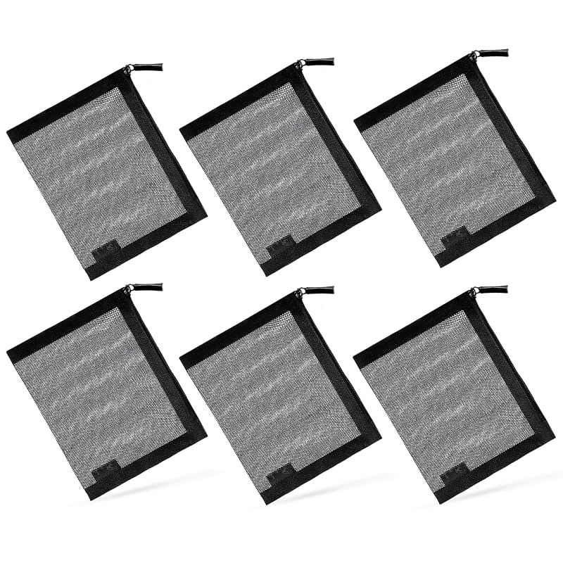 EASYFUN Pacote com 6 necessaires pequenas de malha com zíper, organizadores para cosméticos e itens pequenos, 12,7 x 10,16 cm