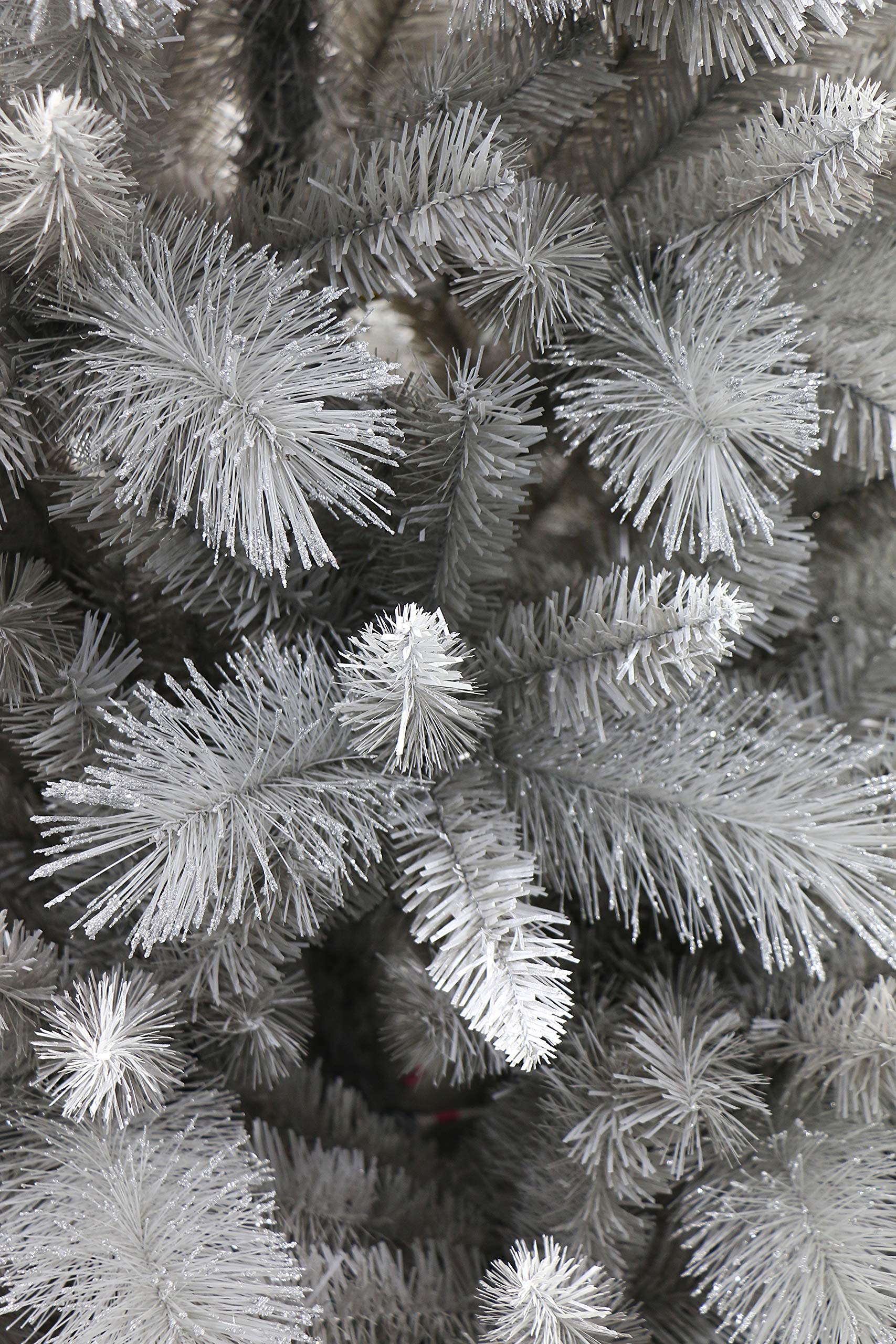 HOLIDAY STUFF Glitter Silver Pine Christmas Tree with Frosted Tips (5ft)