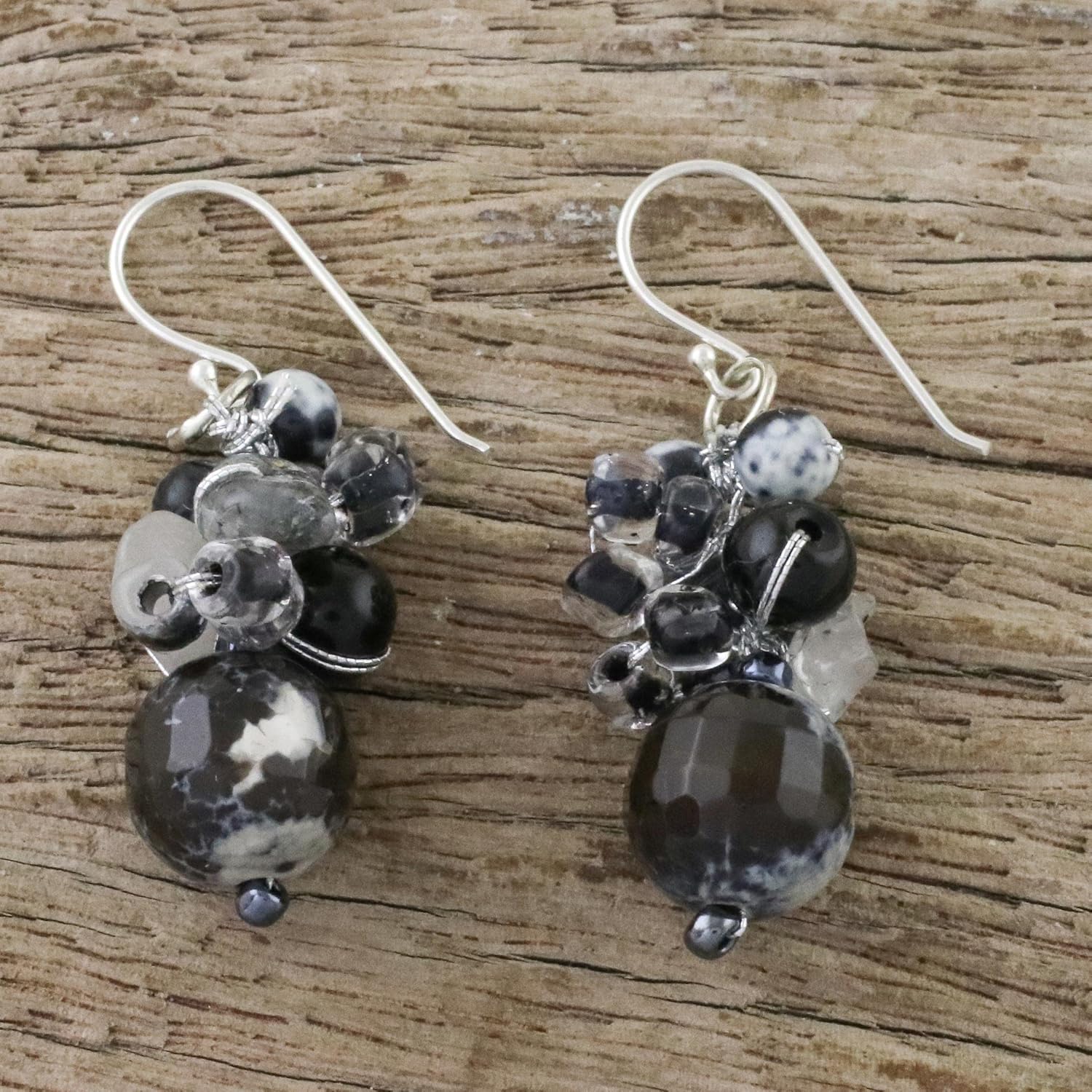 NOVICA Artisan Handmade Citrine .925 Sterling Silver Plated Earrings