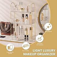 Vista 4 de YCIA&DONE Organizador de Baño para Encimera, Almacenamiento de Maquillaje, Estante de Bandeja para Cosméticos de Cuidado de la Piel, Soporte