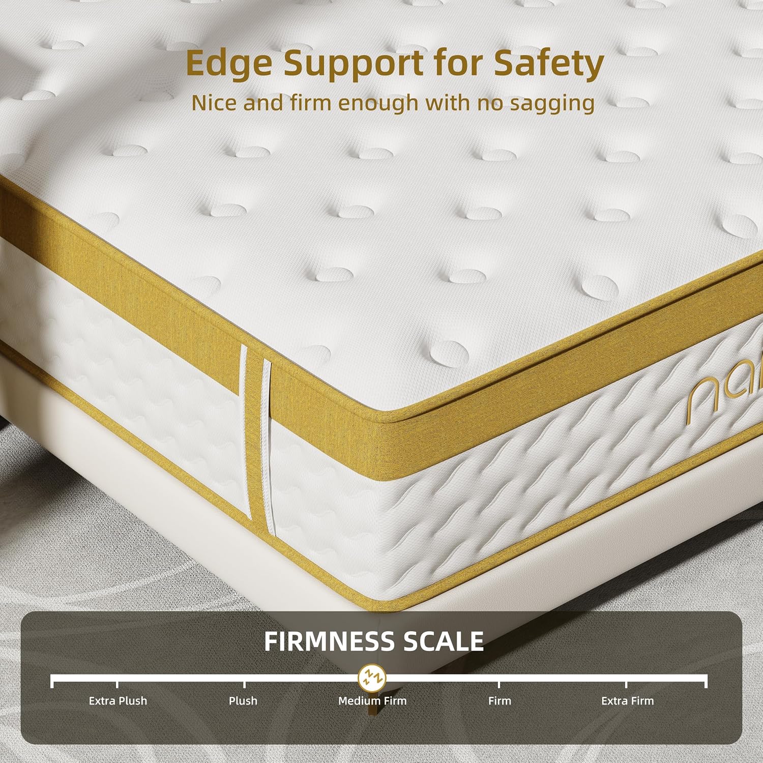 Naiveer Twin Mattress, 12 Inch Cooling Gel Memory Foam Mattress, Innerspring Hybrid in a Box with Pocket Springs for Pressure Relief and Breathable Medium Firm Feeling with CertiPUR-US Certified Foam