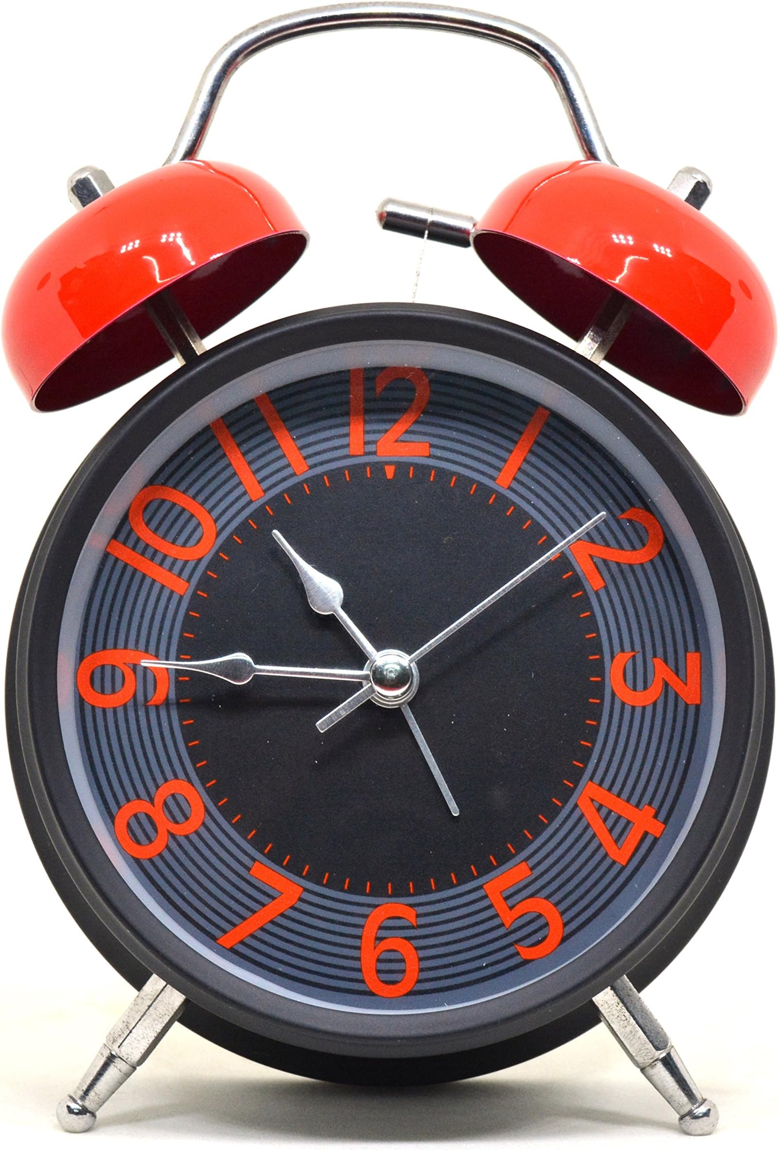 Efinito Twin Bell Multicolor Table Alarm Clock with Night Led Display - 7 Inches (Random Color)